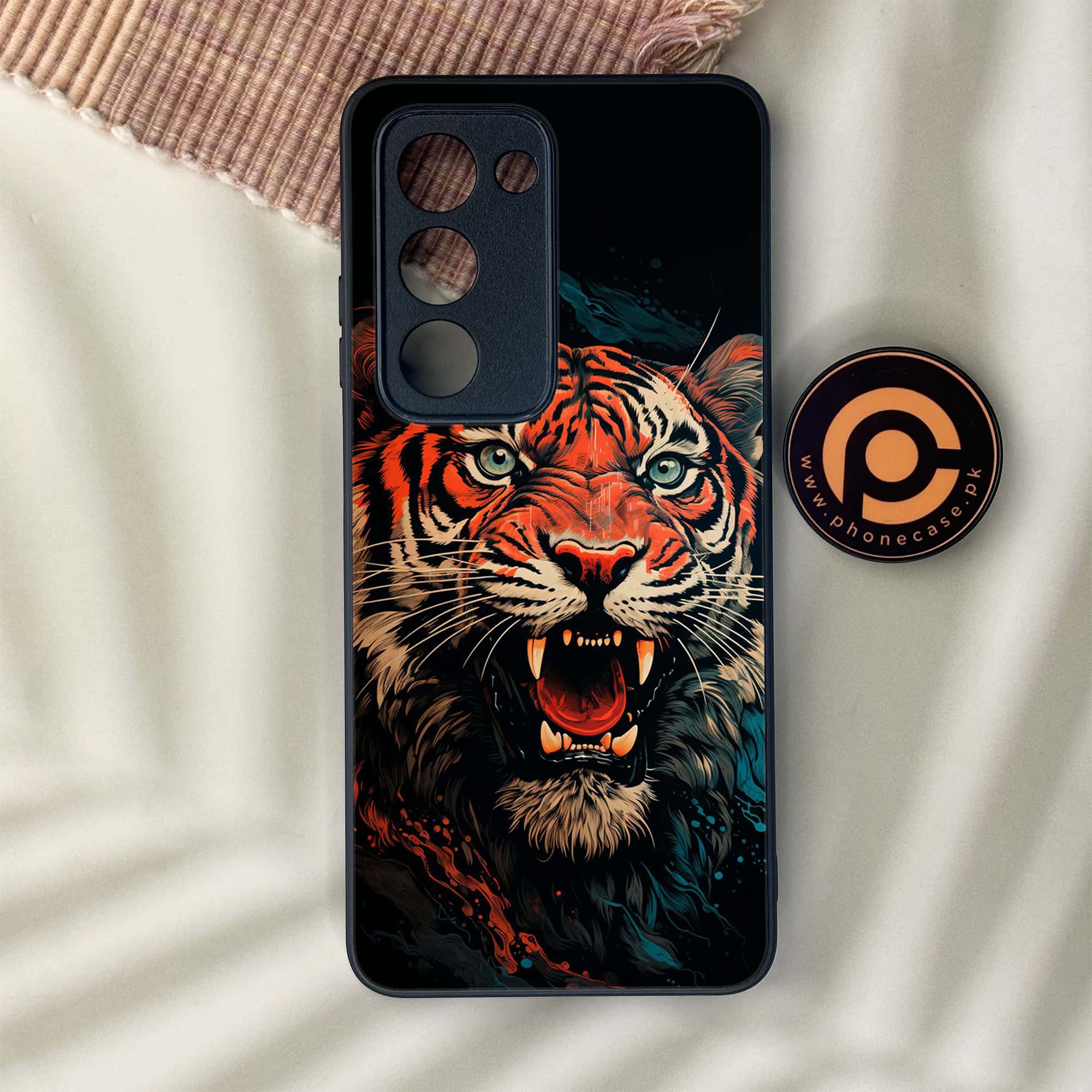 Oppo A5 2025 - Tiger 2.0 Series - Premium Metal Printed soft Bumper shock Proof Case