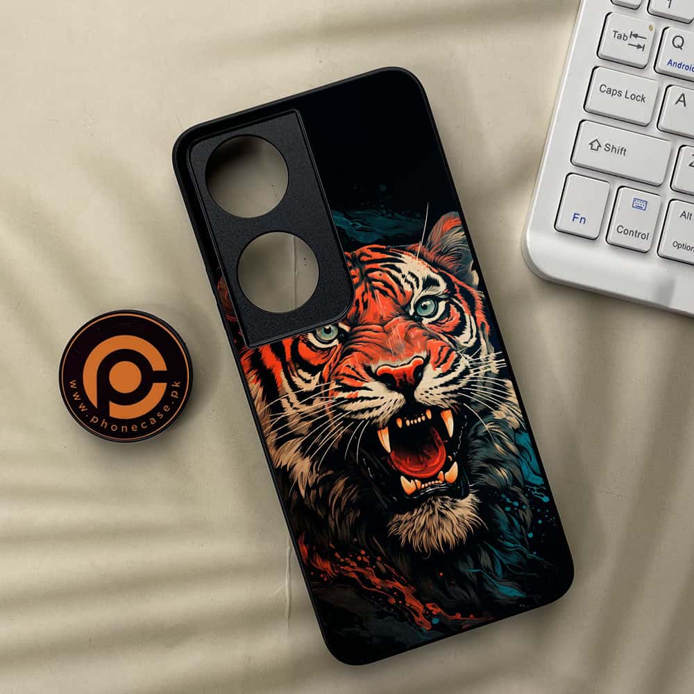 Honor X7b - Tiger 2.0 Series - Premium Metal  Printed soft Bumper shock Proof Case