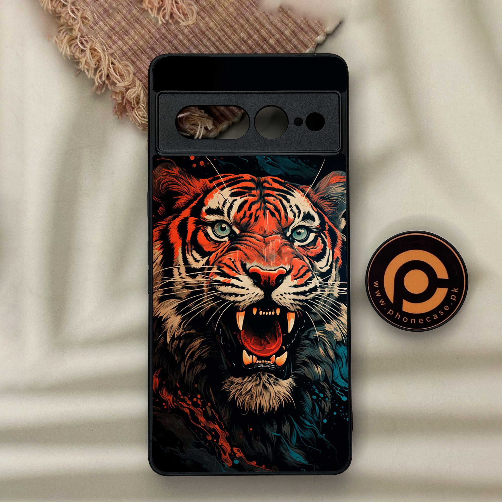 Google Pixel 7 Pro - Tiger Series 2.0 - Premium Metal Printed soft Bumper Shock Proof Case