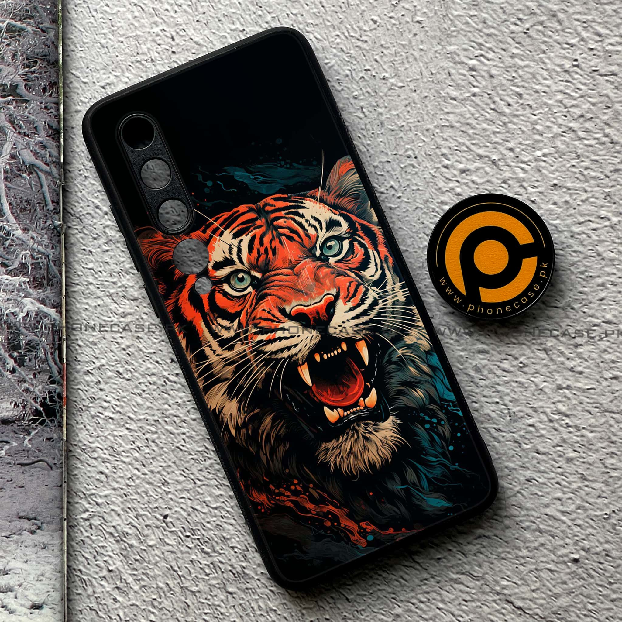 Xiaomi Mi 10 - Tiger 2.0 Series - Premium Printed Glass soft Bumper shock Proof Case