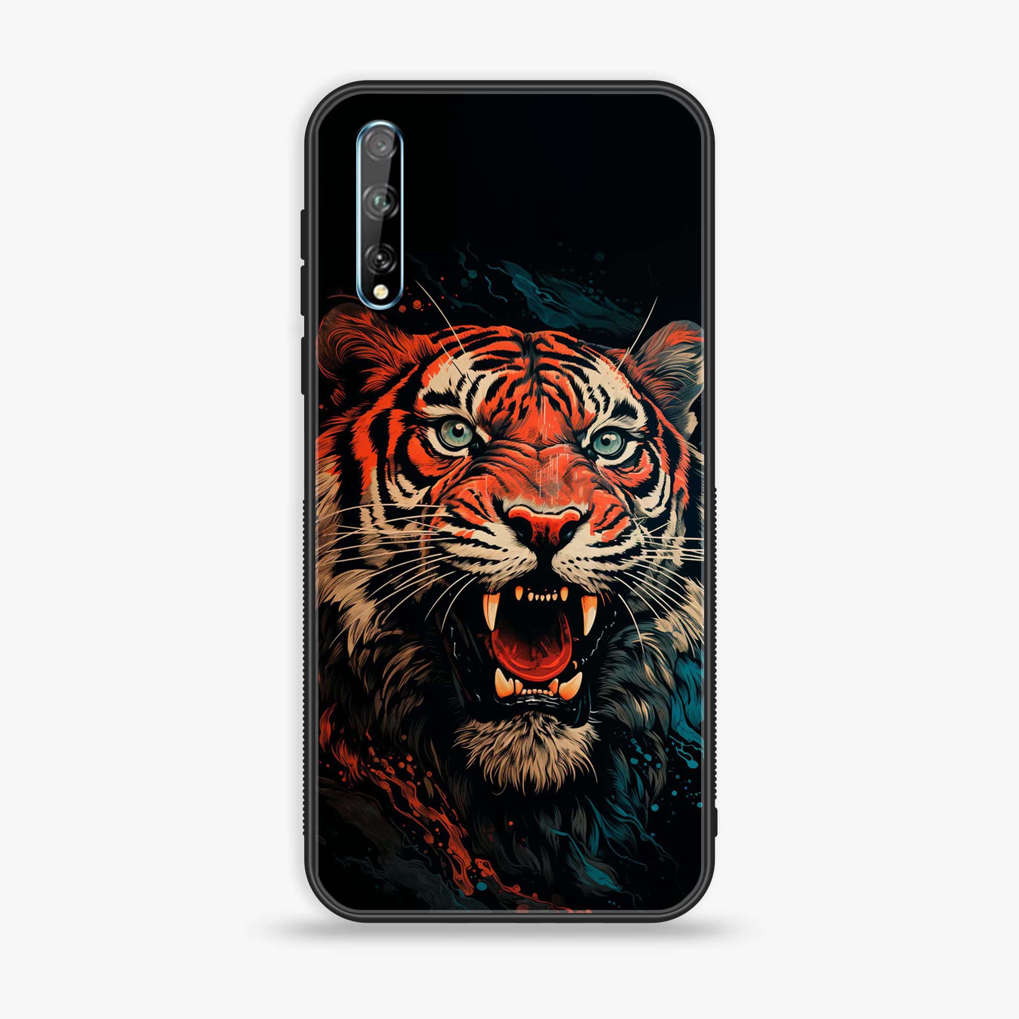 Huawei Y8p -  Tiger 2.0 Series - Premium Printed Glass soft Bumper shock Proof Case