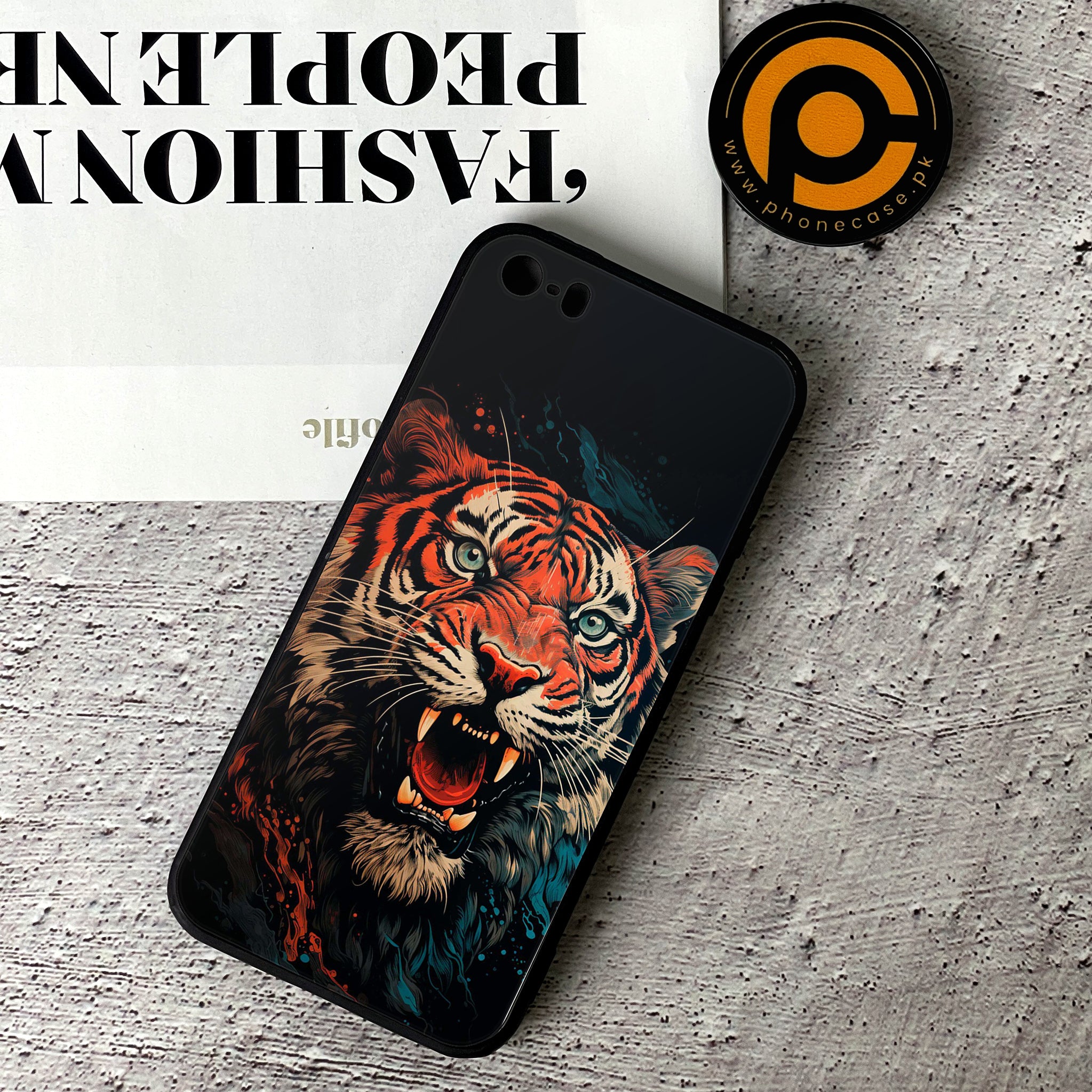 iPhone 5/5c/5s - Tiger 2.0 Series - Premium Printed Glass soft Bumper shock Proof Case