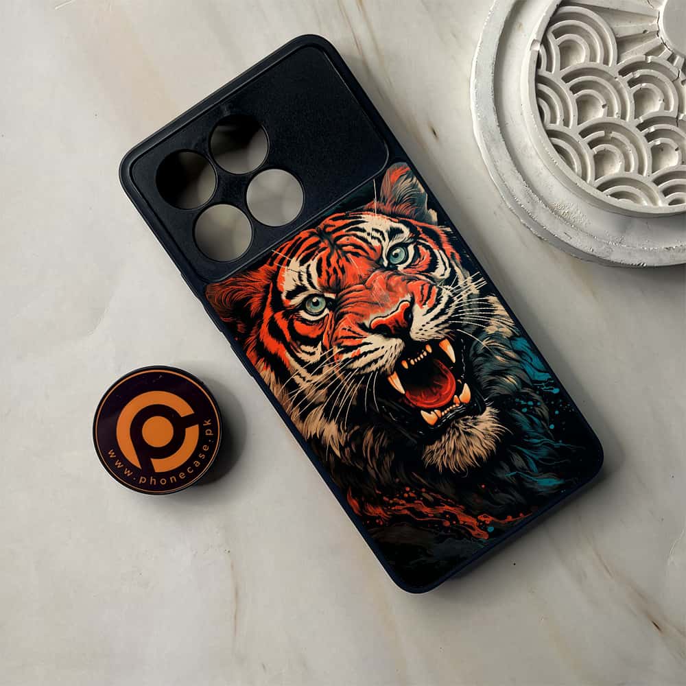 Xiaomi Poco F6 Pro - Tiger 2.0 Series - Premium Metal Printed soft Bumper shock Proof Case