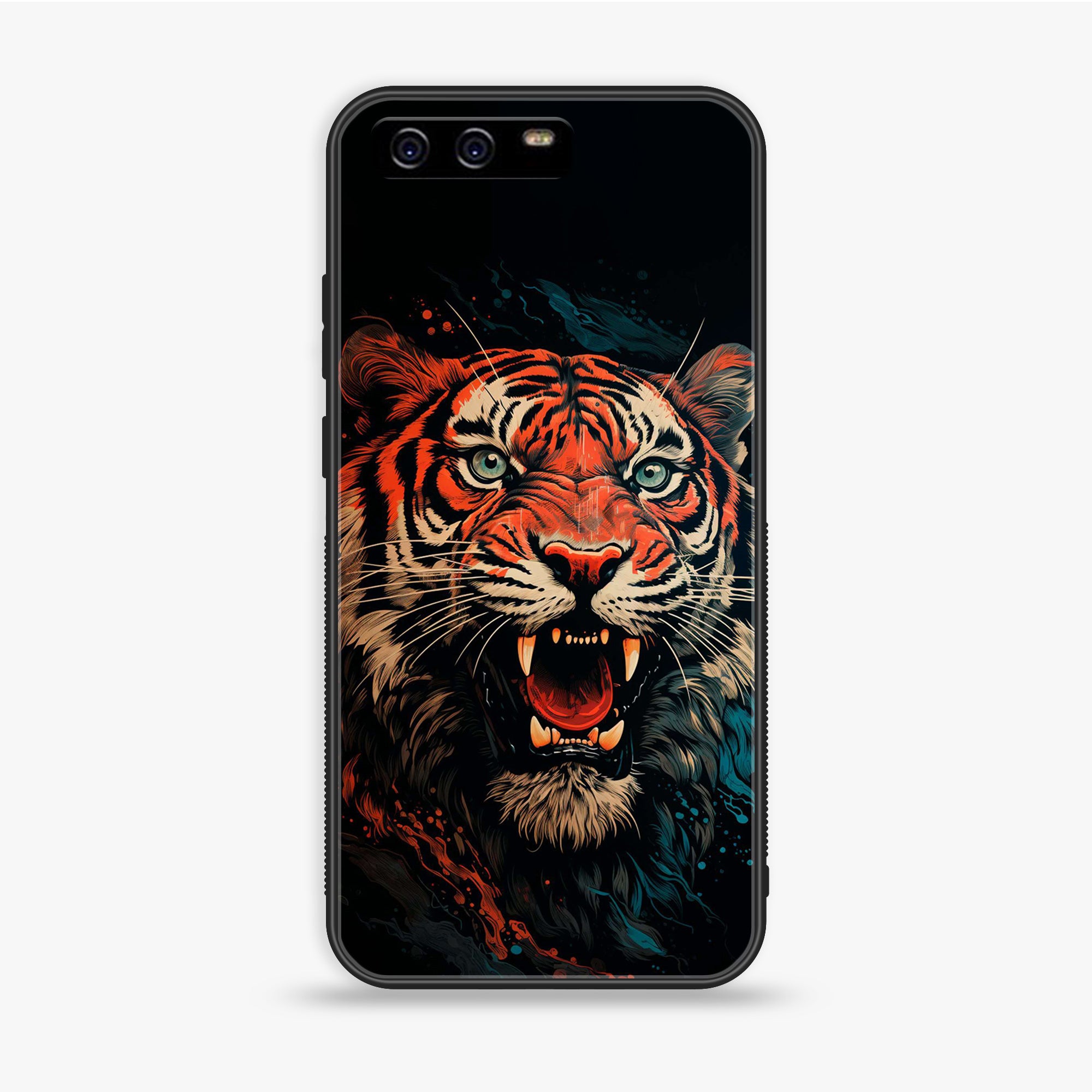 Huawei P10 Plus - Tiger 2.0 Series - Premium Printed Glass Soft Bumper Shock Proof Case