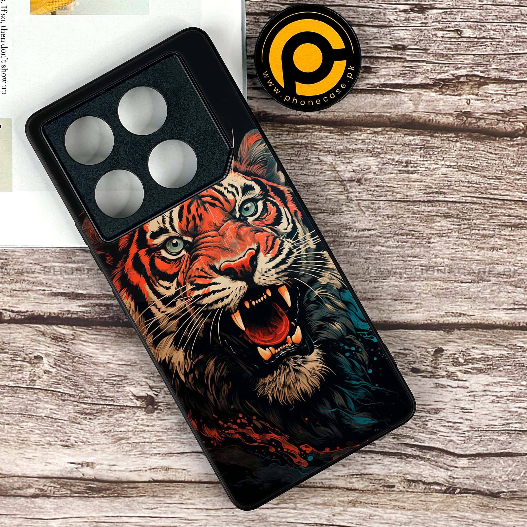 Infinix GT 20 Pro - Tiger 2.0 Series - Premium Printed Glass soft Bumper shock Proof Case