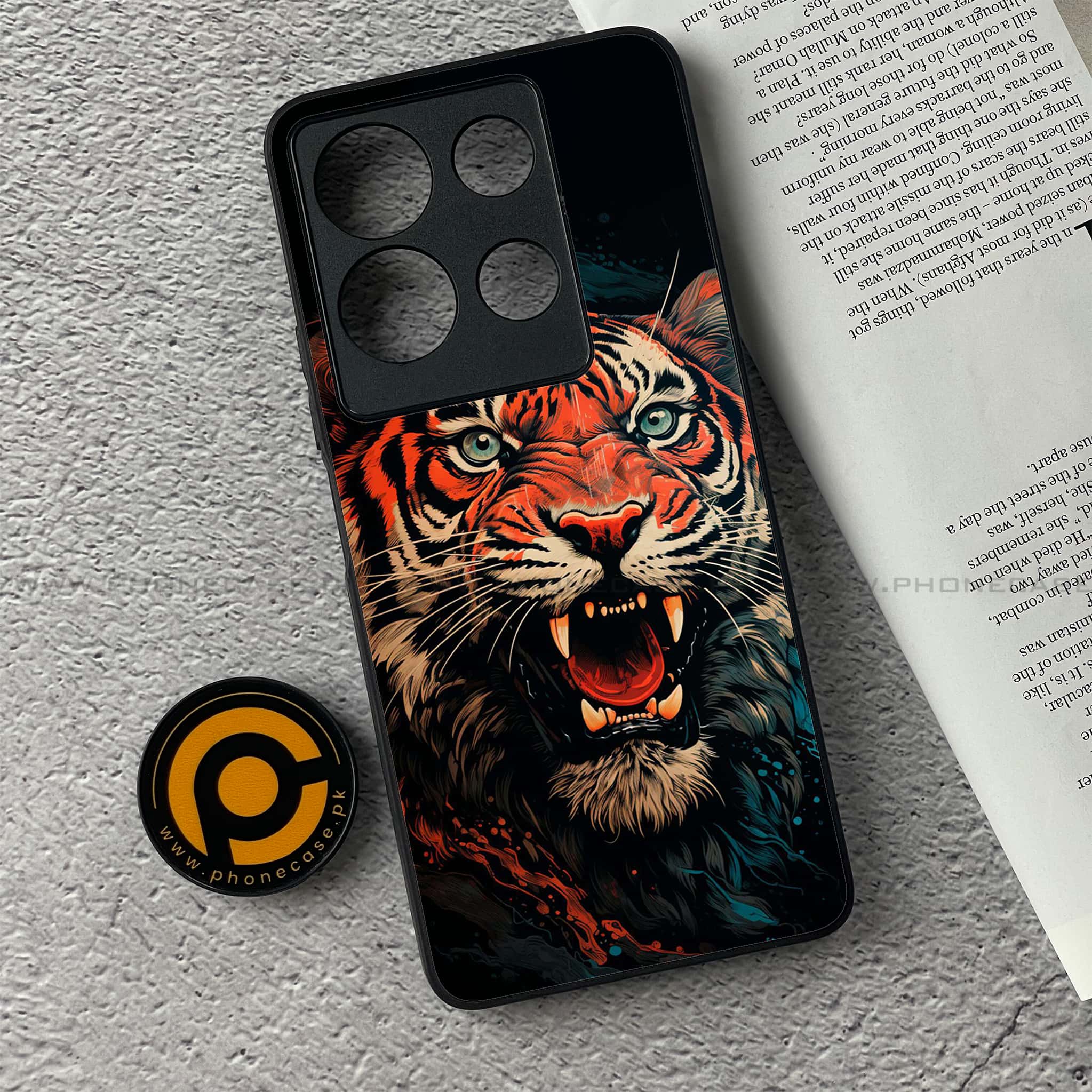Infinix Note 30 - Tiger 2.0 Series - Premium Printed Glass soft Bumper shock Proof Case