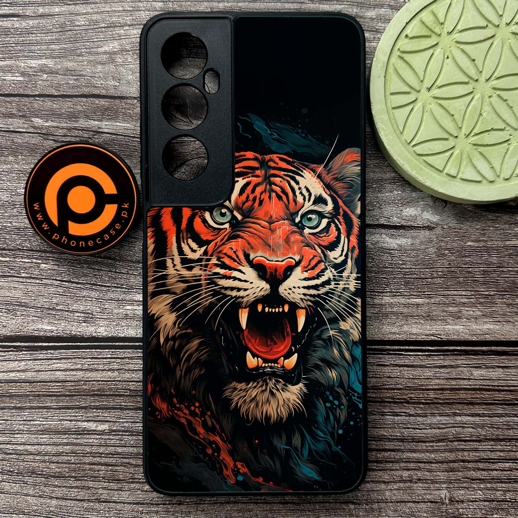 Realme C65  - Tiger 2.0 Series - Premium Metal Printed soft Bumper shock Proof Case