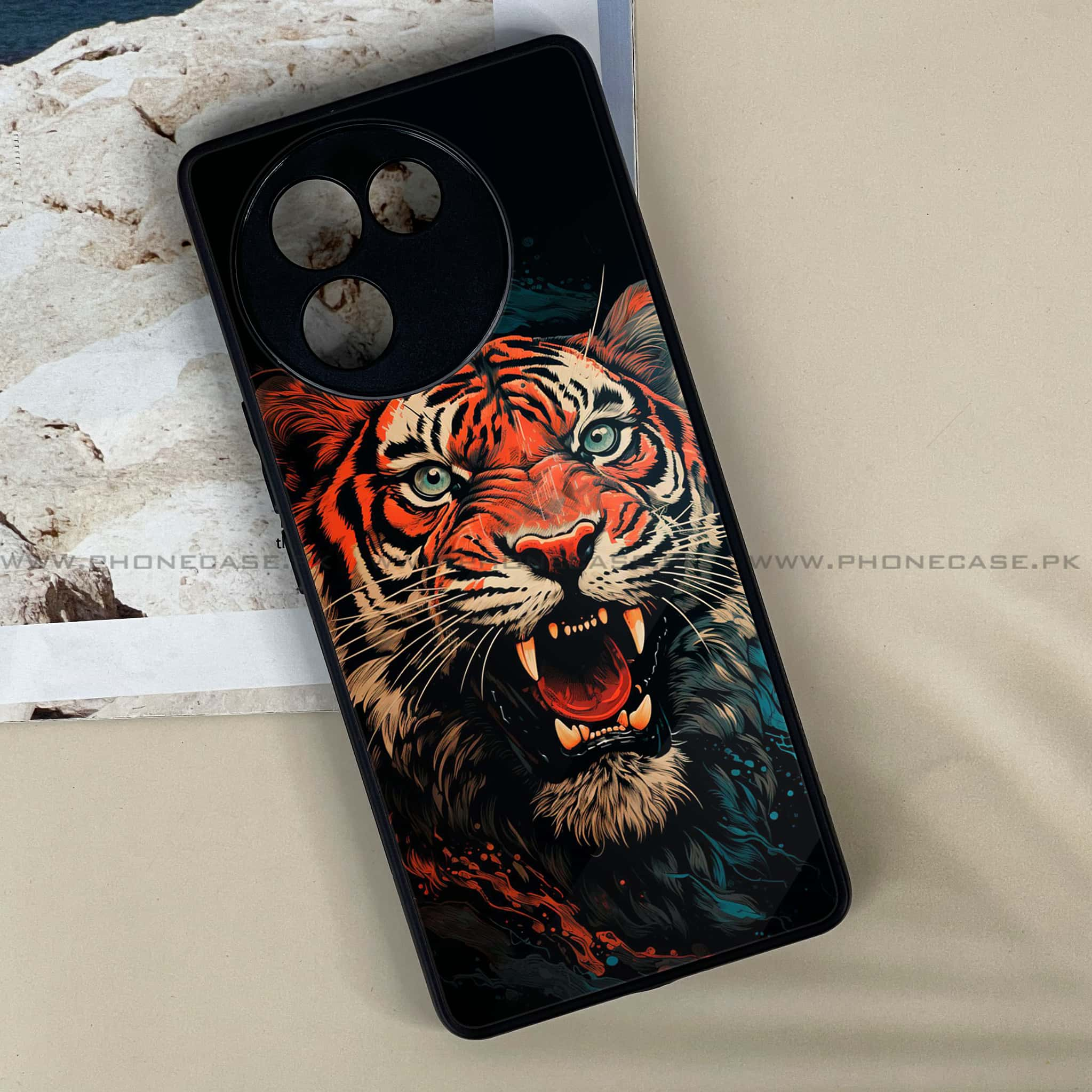 Vivo V30E - Tiger 2.0 Series - Premium Printed Metal soft Bumper shock Proof Case