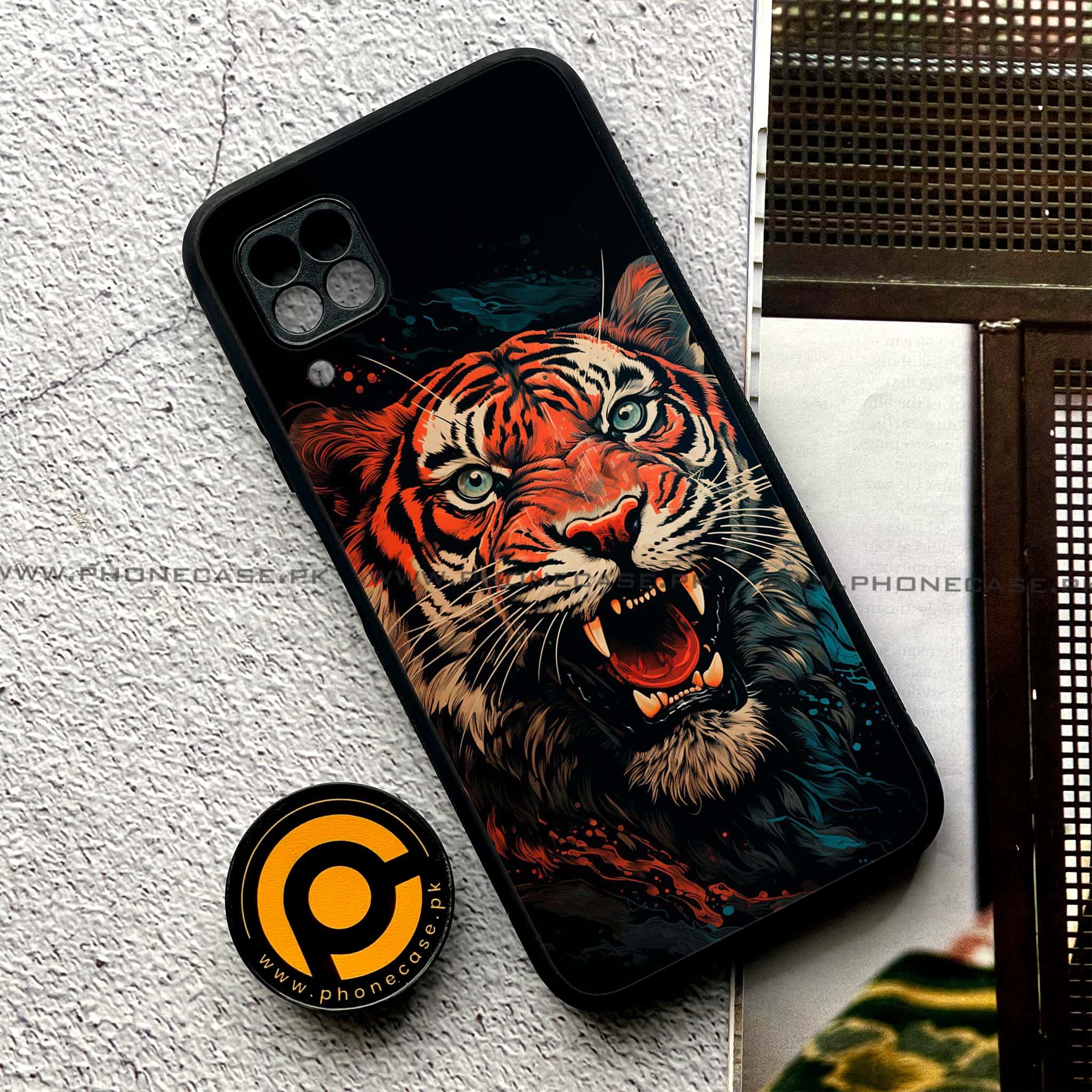 Huawei P40 Lite - Tiger 2.0 Series - Premium Printed Glass soft Bumper shock Proof Case