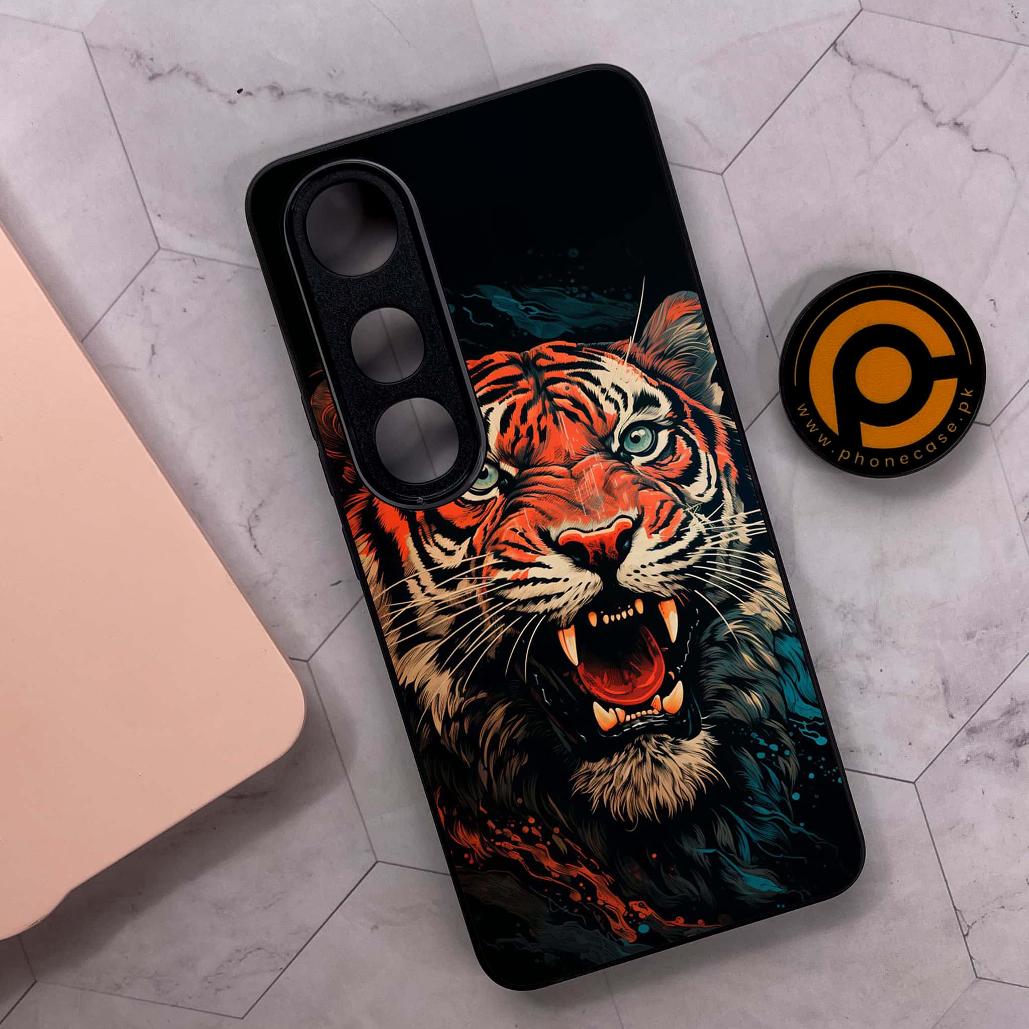 Vivo V50 Lite - Tiger 2.0 Series - Premium Metal Printed soft Bumper shock Proof Case
