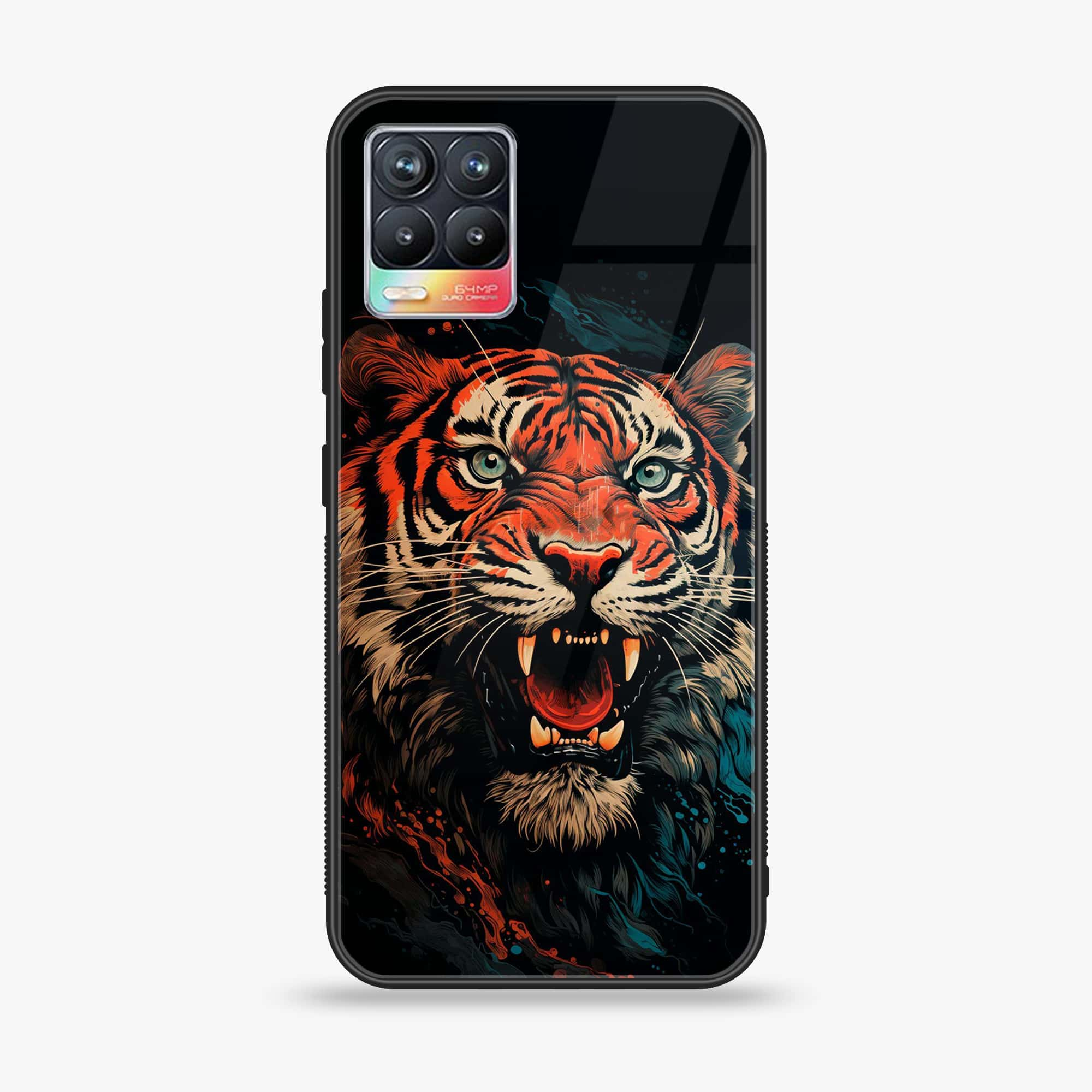 Realme 8 Pro - Tiger 2.0 Series - Premium Printed Glass soft Bumper shock Proof Case