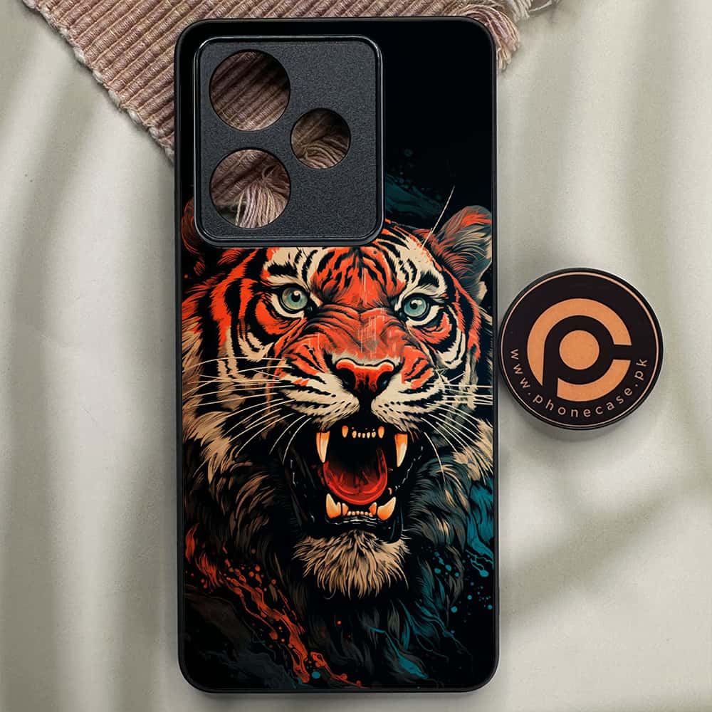 Realme GT 7 - Tiger 2.0 Series - Premium Metal Printed soft Bumper shock Proof Case