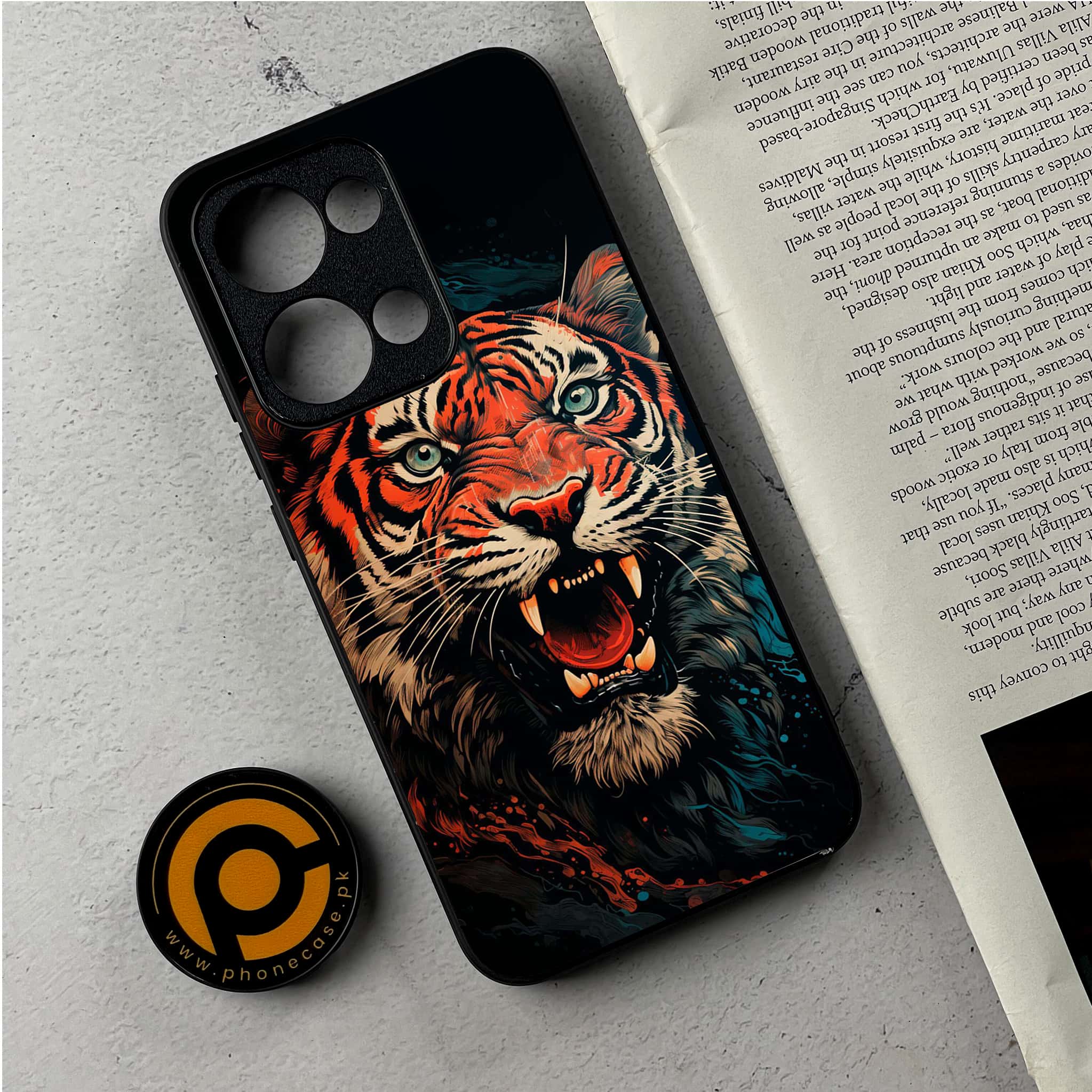 Oppo Reno 13 - Tiger 2.0 Series - Premium Metal Printed Soft Bumper Shockproof Case