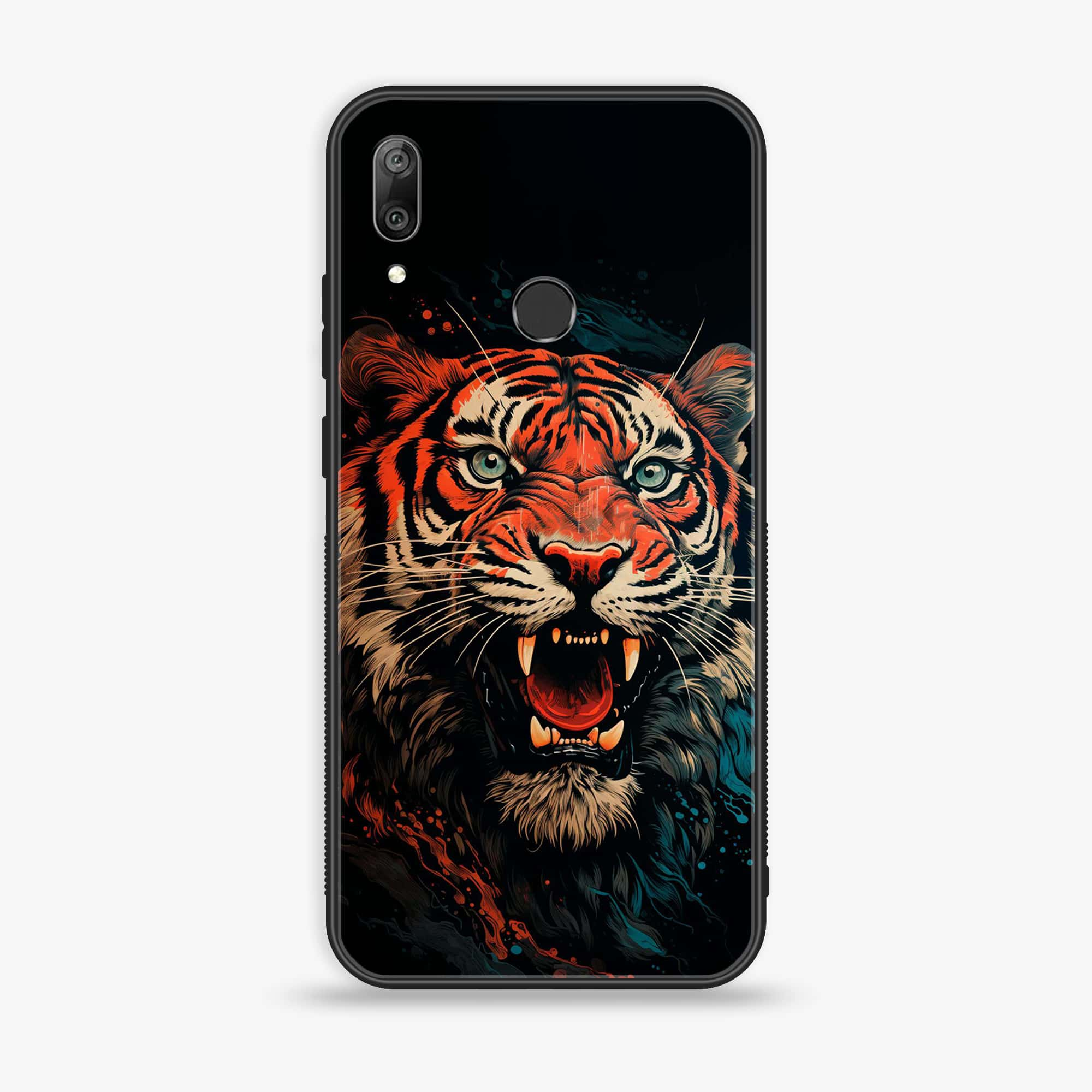 Huawei Y7 Prime (2019) - Tiger 2.0 Series - Premium Printed Glass soft Bumper shock Proof Case