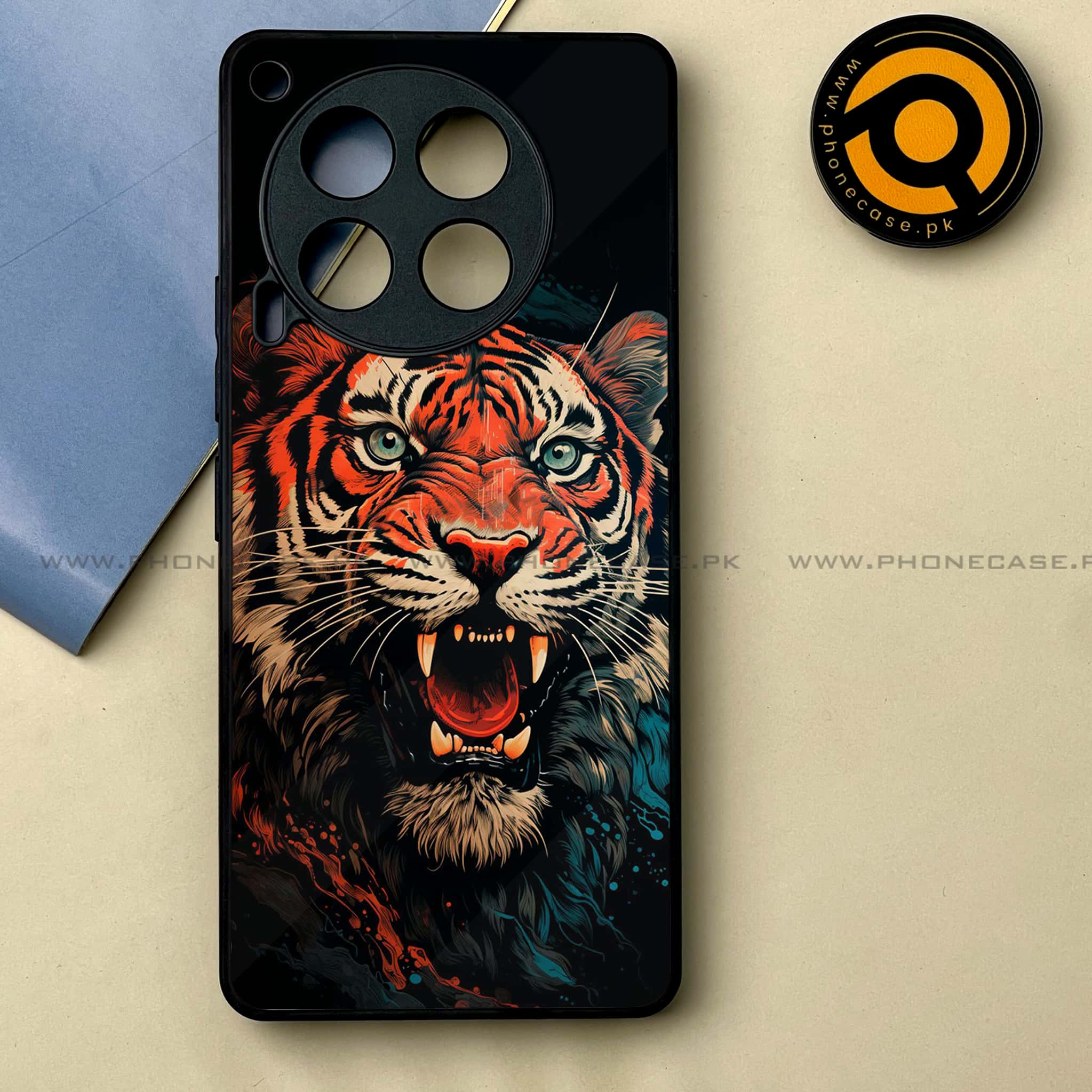 Tecno Camon 30 - Tiger 2.0 Series -  Premium Printed Metal soft Bumper shock Proof Case