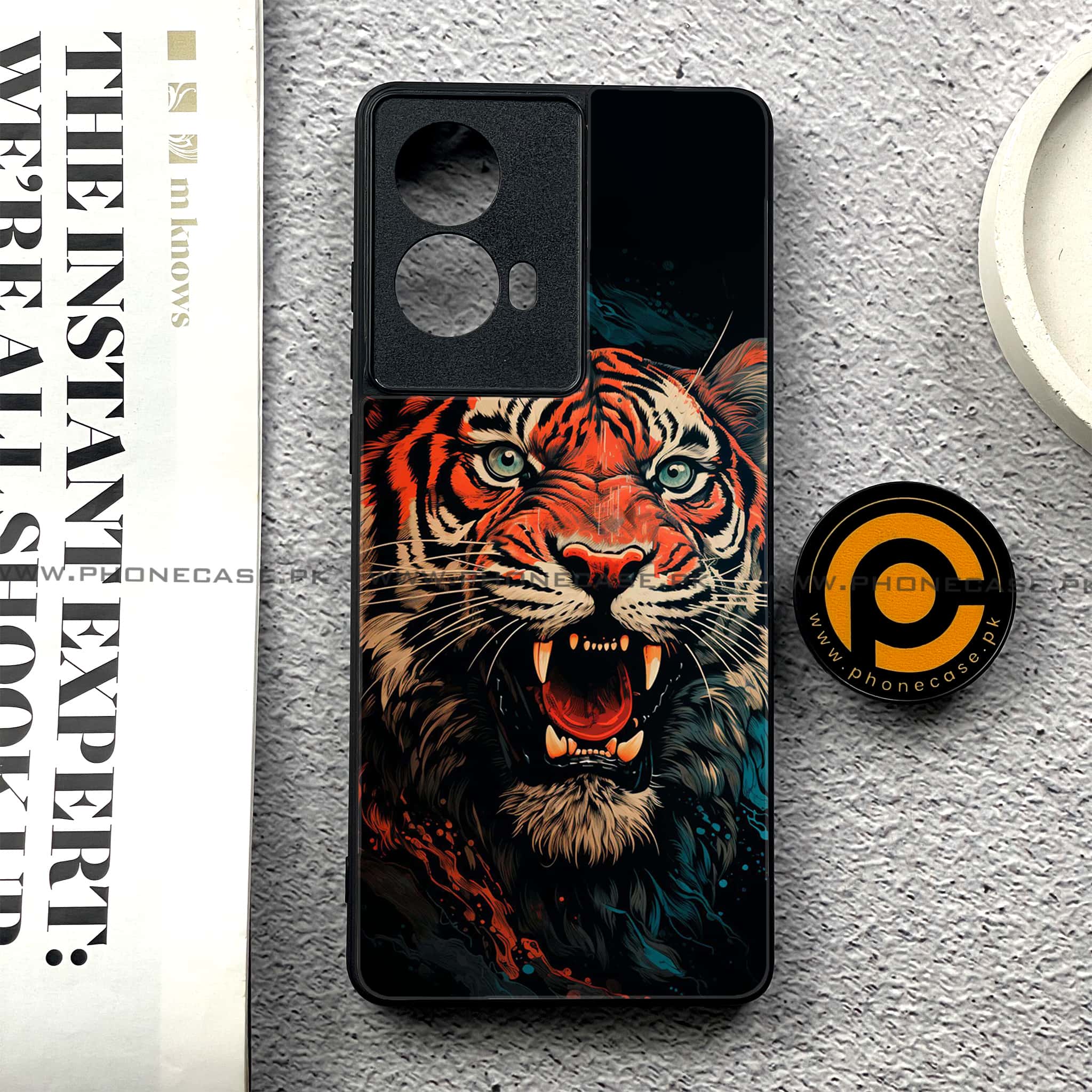 Moto G85 - Tiger 2.0 Series - Premium Printed Glass soft Bumper shock Proof Case