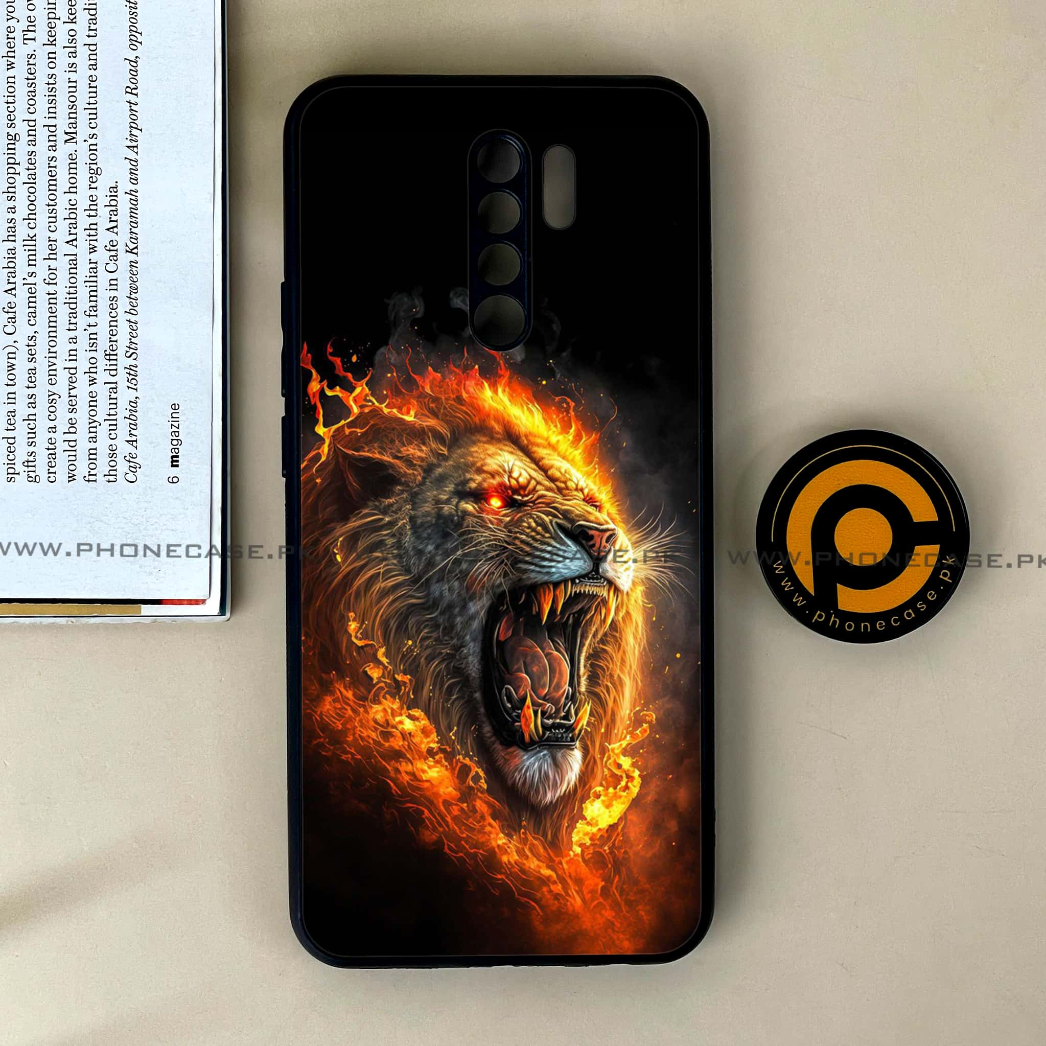 Xiaomi Redmi 9 - Tiger 2.0 Series - Premium Printed Glass soft Bumper shock Proof Case