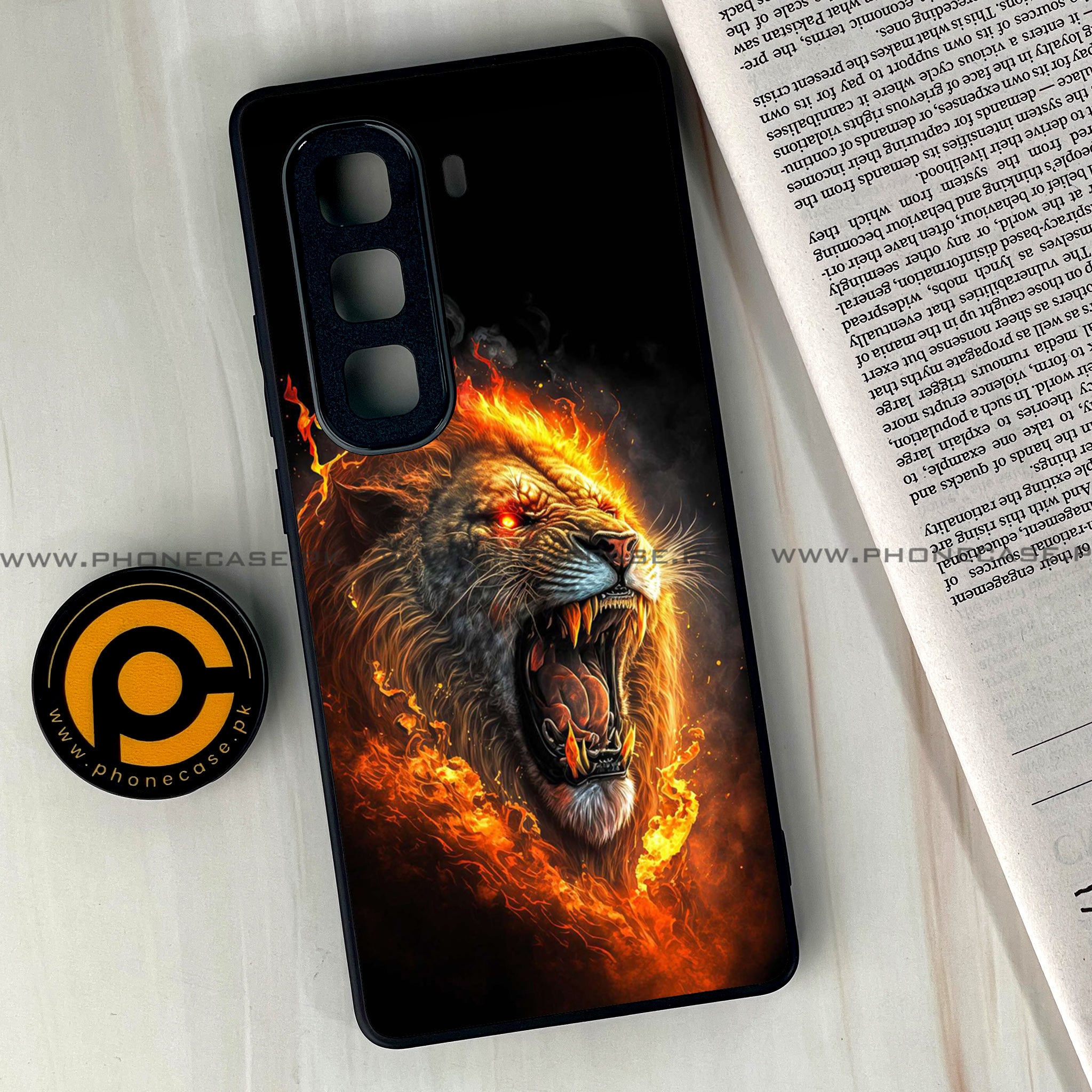 Infinix Hot 50 Pro Plus - Tiger 2.0 Series - Premium Printed Glass soft Bumper shock Proof Case