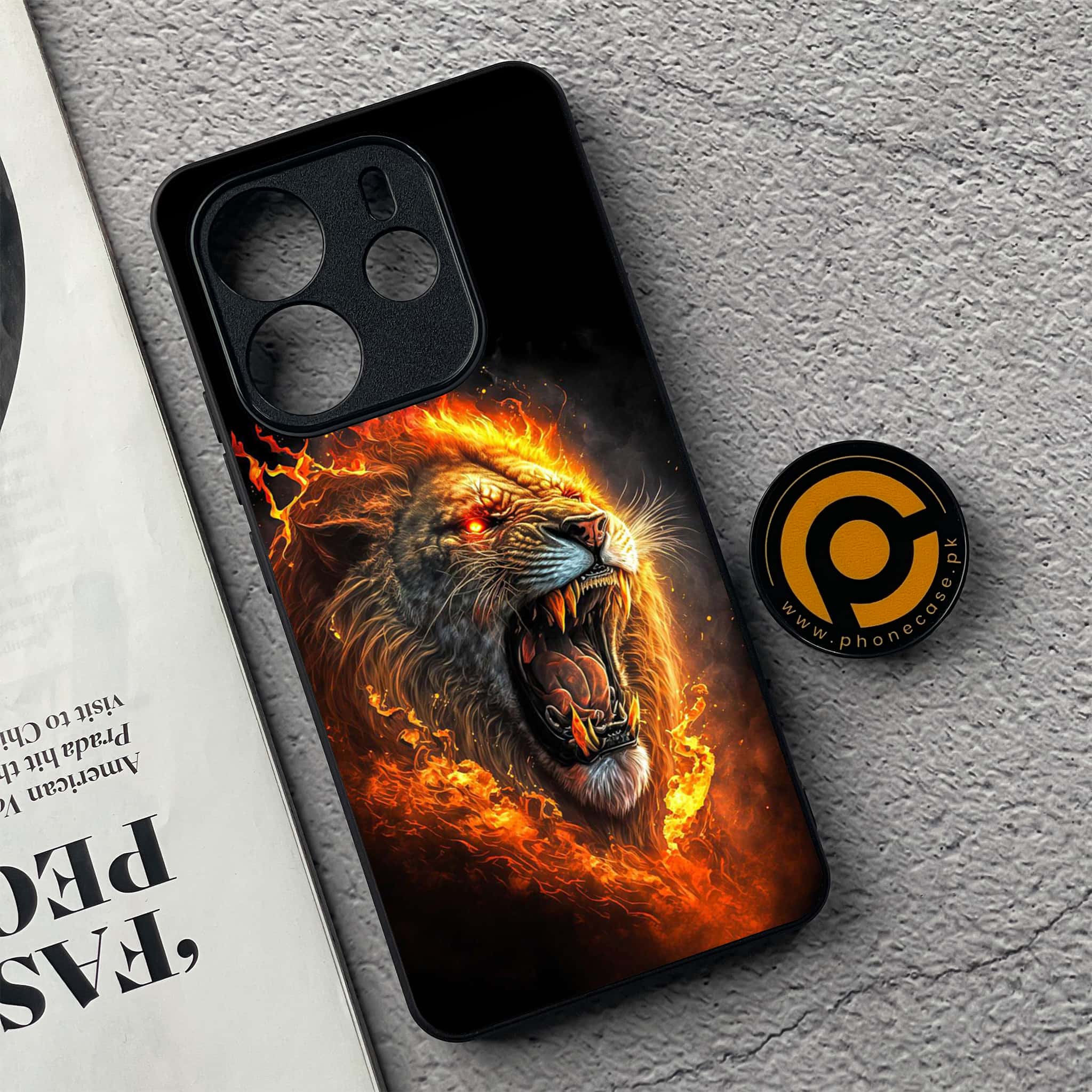 Xiaomi Redmi Note 14 - Tiger 2.0 Series - Premium Printed Glass soft Bumper shock Proof Case