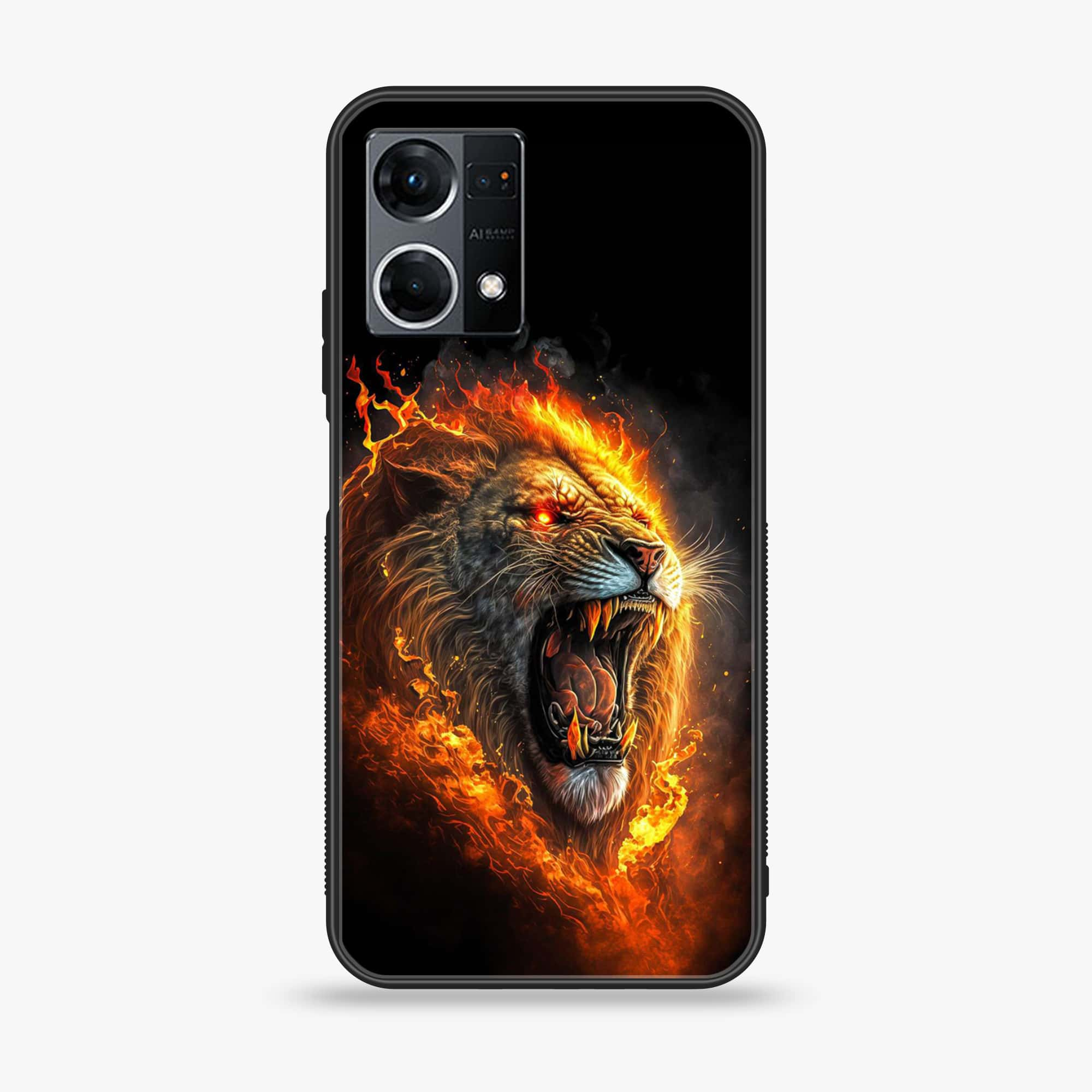 Oppo Reno 7 - Tiger 2.0 Series - Premium Printed Glass soft Bumper shock Proof Case