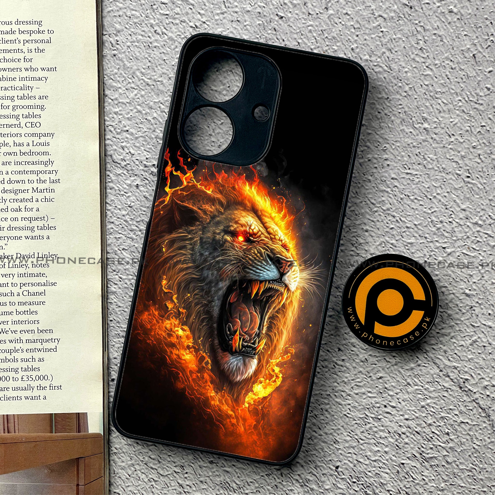 Realme Note 60 - Tiger 2.0 Series - Premium Printed Glass soft Bumper shock Proof Case