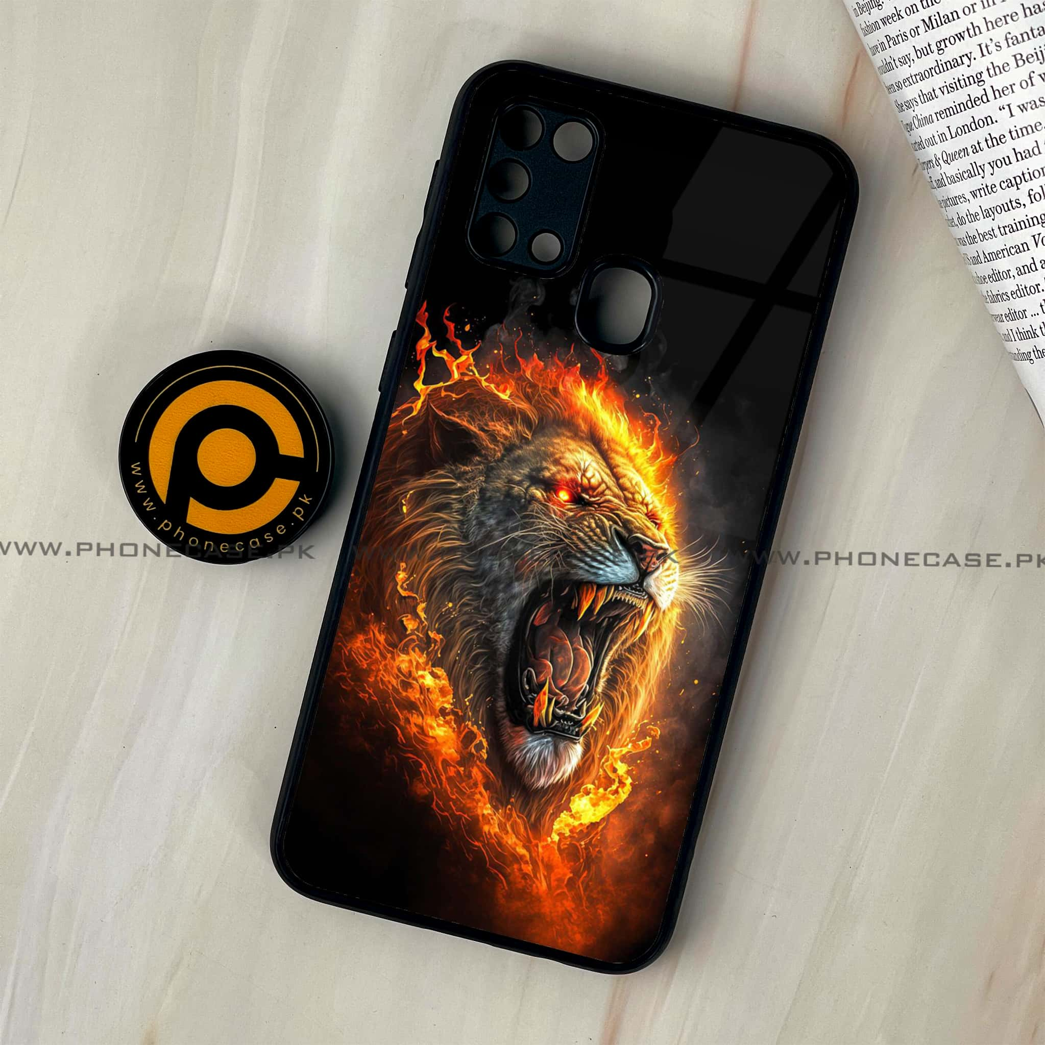 Galaxy M31 - Tiger 2.0 Series - Premium Printed Glass soft Bumper shock Proof Case