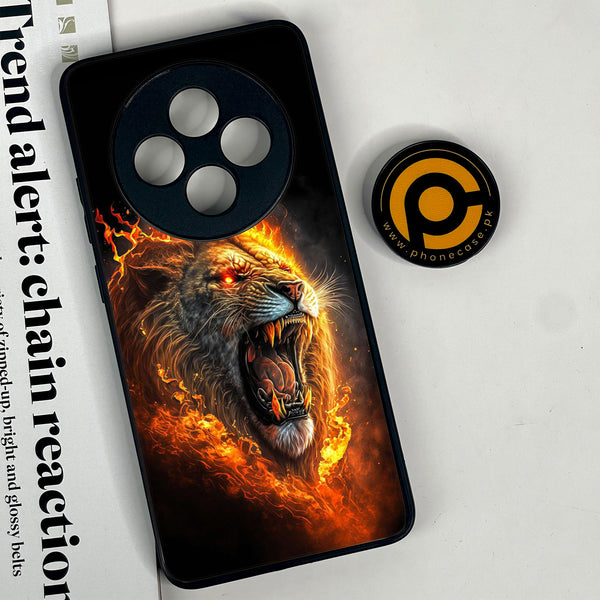 Oppo Reno 12F 4G - Tiger 2.0 Series Design 4  - Premium Printed Glass soft Bumper shock Proof Case  CS-18959