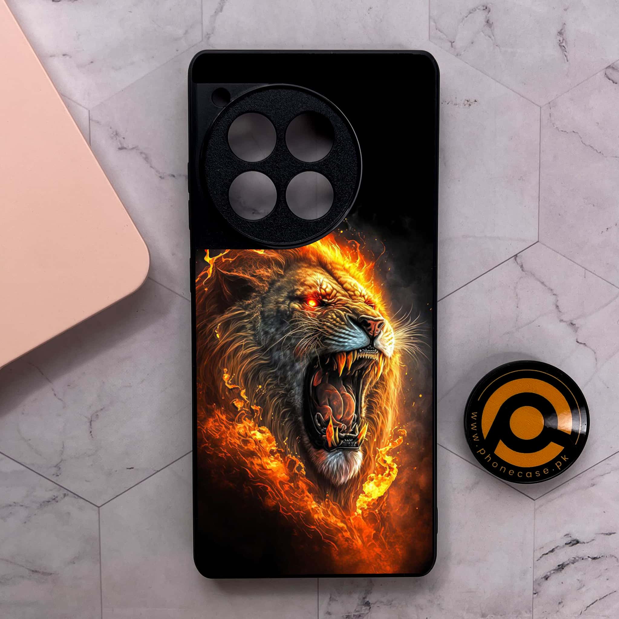 OnePlus 12R - Tiger 2.0 Series - Premium Metal Printed soft Bumper shock Proof Case