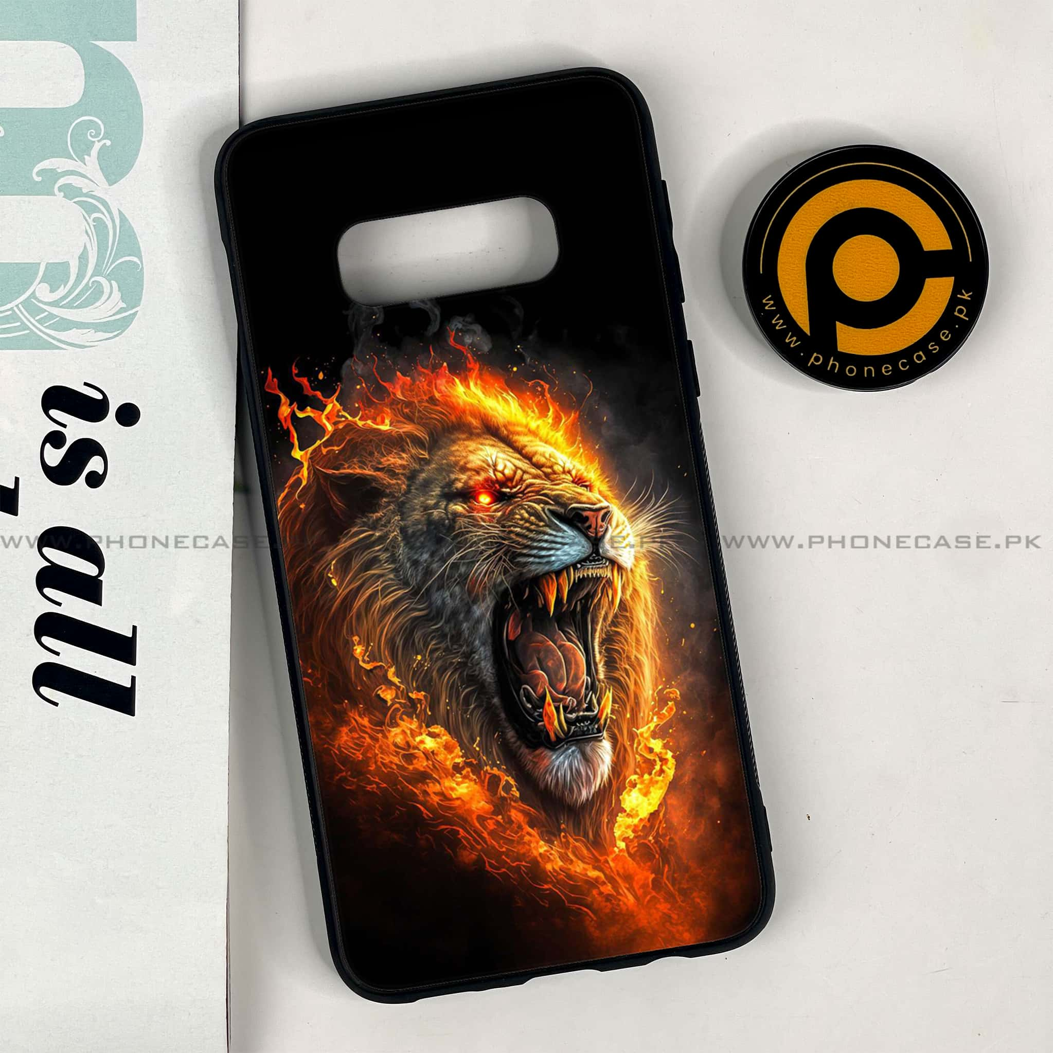 Galaxy S10e - Tiger 2.0 Series - Premium Printed Glass soft Bumper shock Proof Case