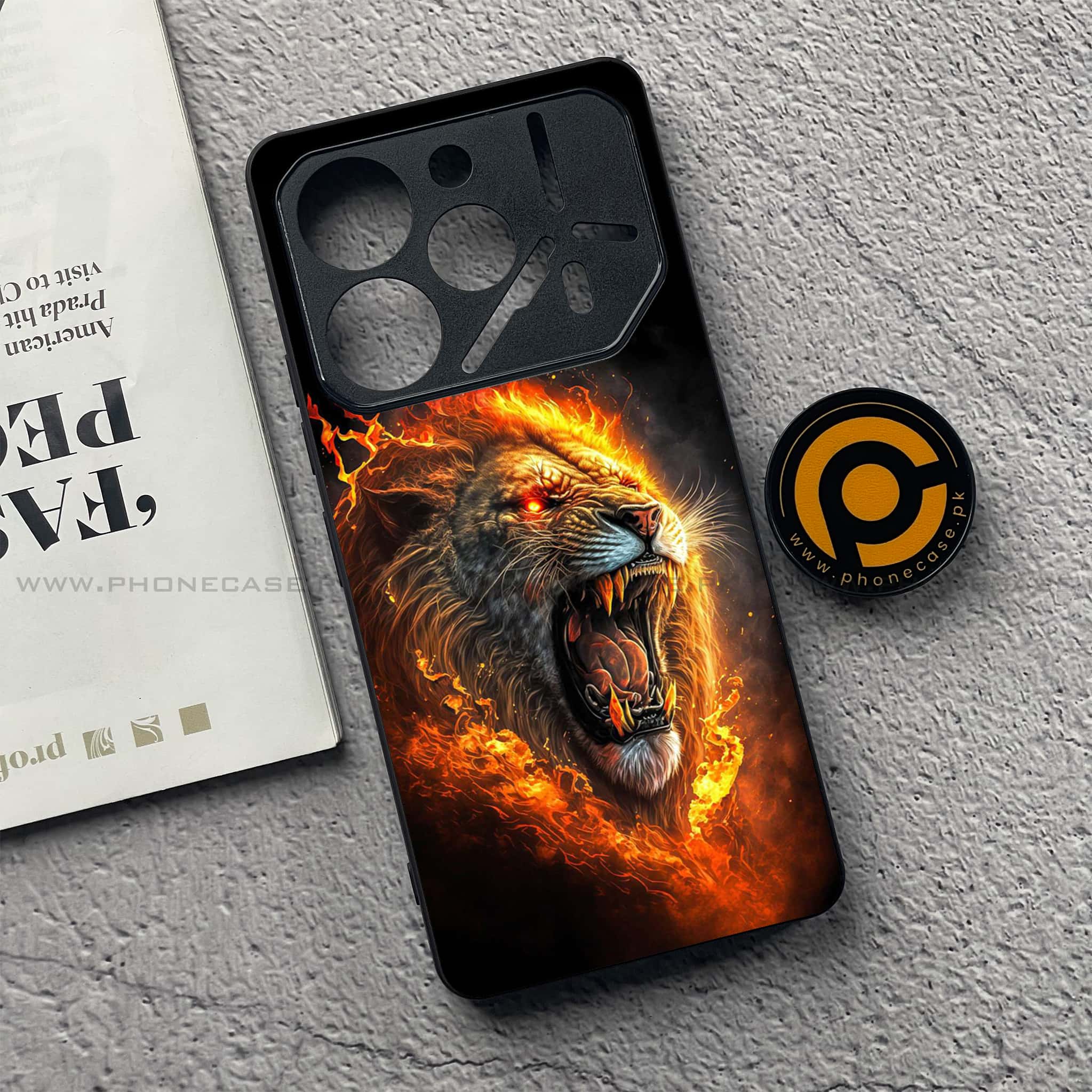 Tecno Pova 6 - Tiger 2.0 Series - Premium Printed Glass soft Bumper shock Proof Case