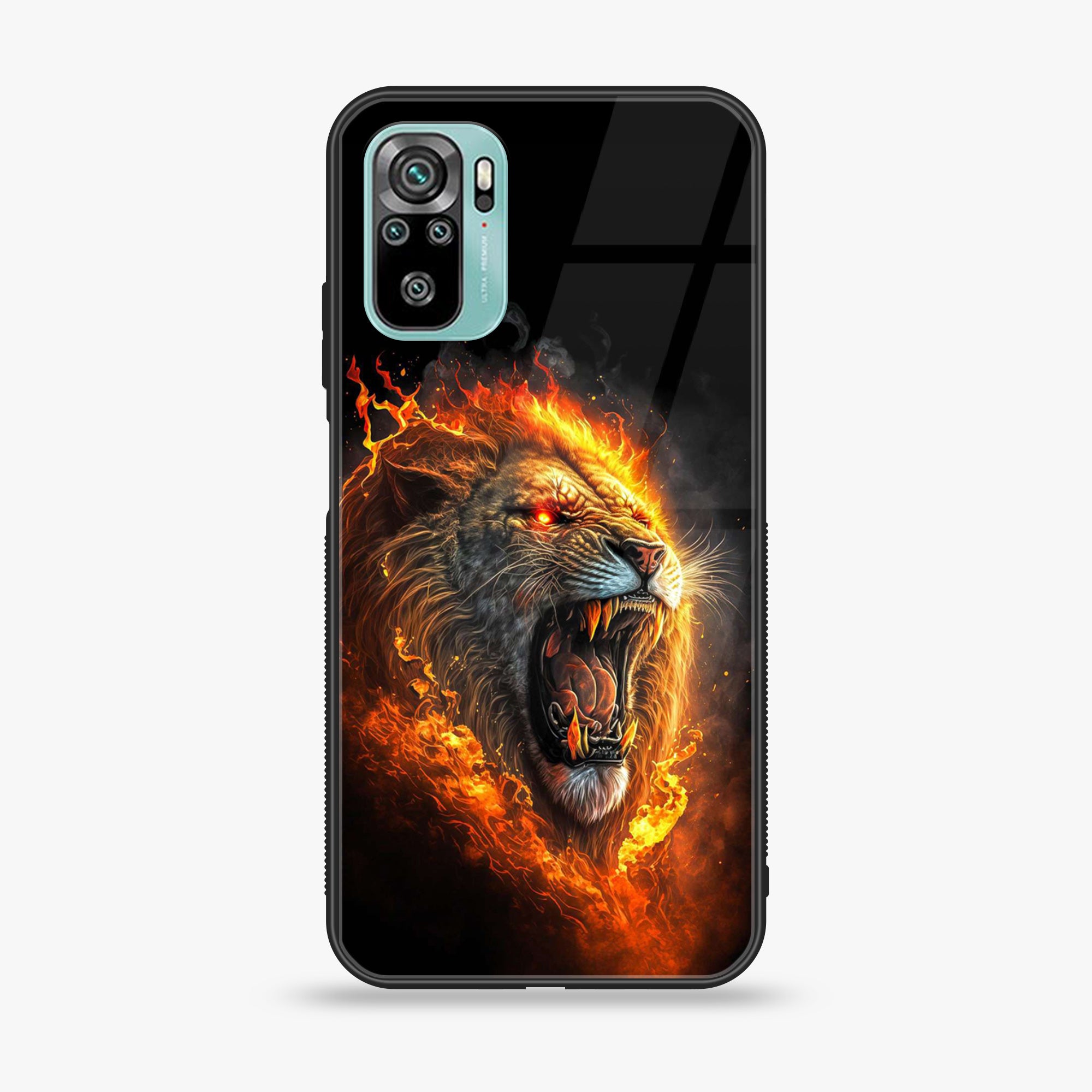 Redmi 10 - Tiger 2.0 Series - Premium Printed Glass soft Bumper shock Proof Case