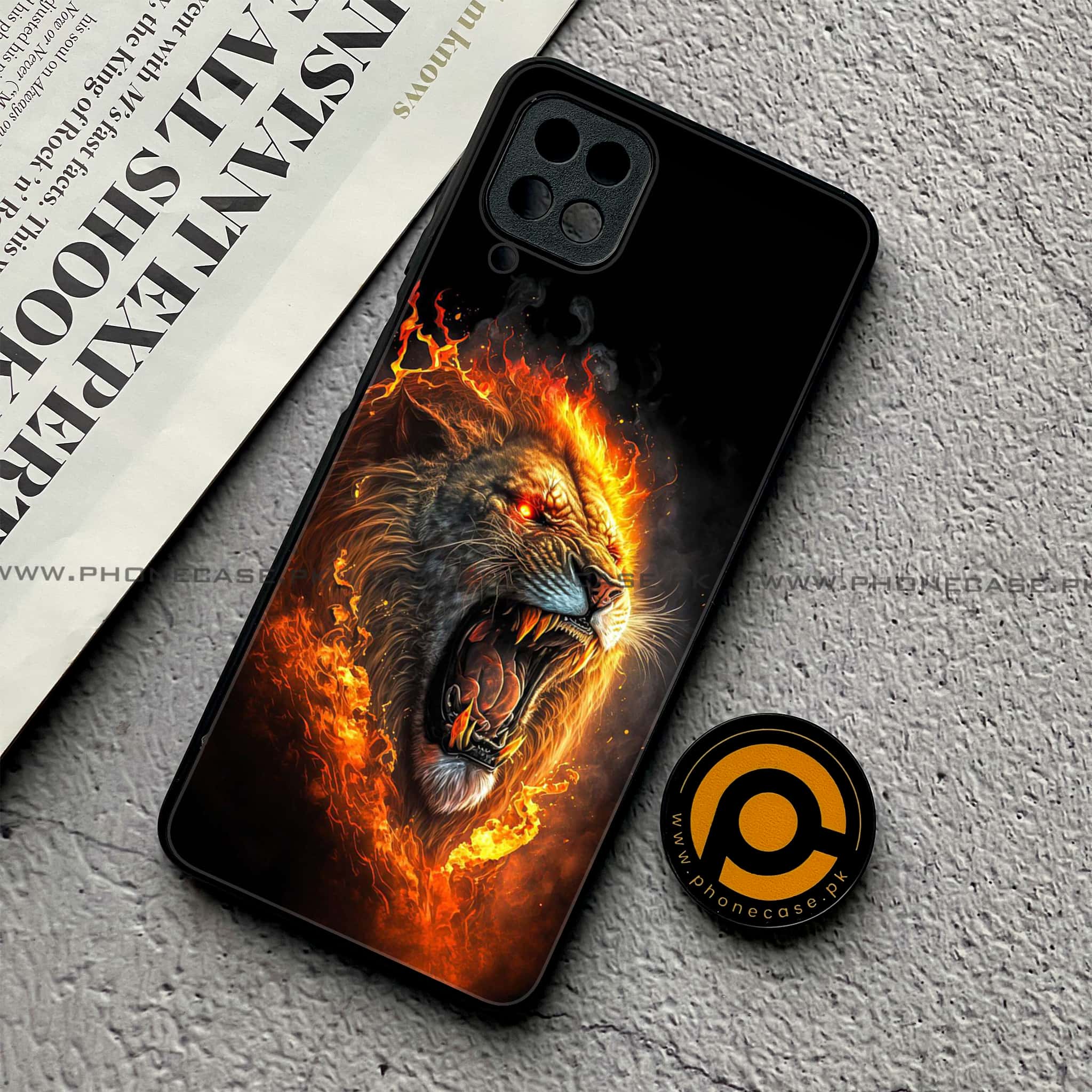 Samsung Galaxy A12 / A12 Nacho - Tiger 2.0 Series - Premium Printed Glass soft Bumper shock Proof Case