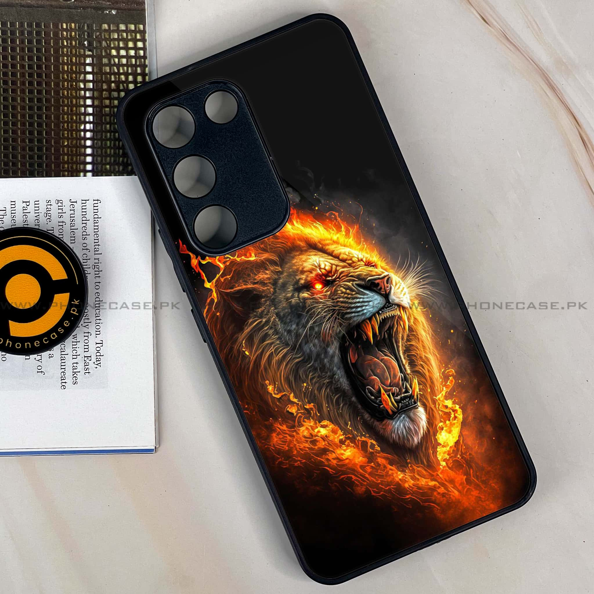 Vivo Y100 - Tiger 2.0 Series - Premium Printed Glass soft Bumper shock Proof Case