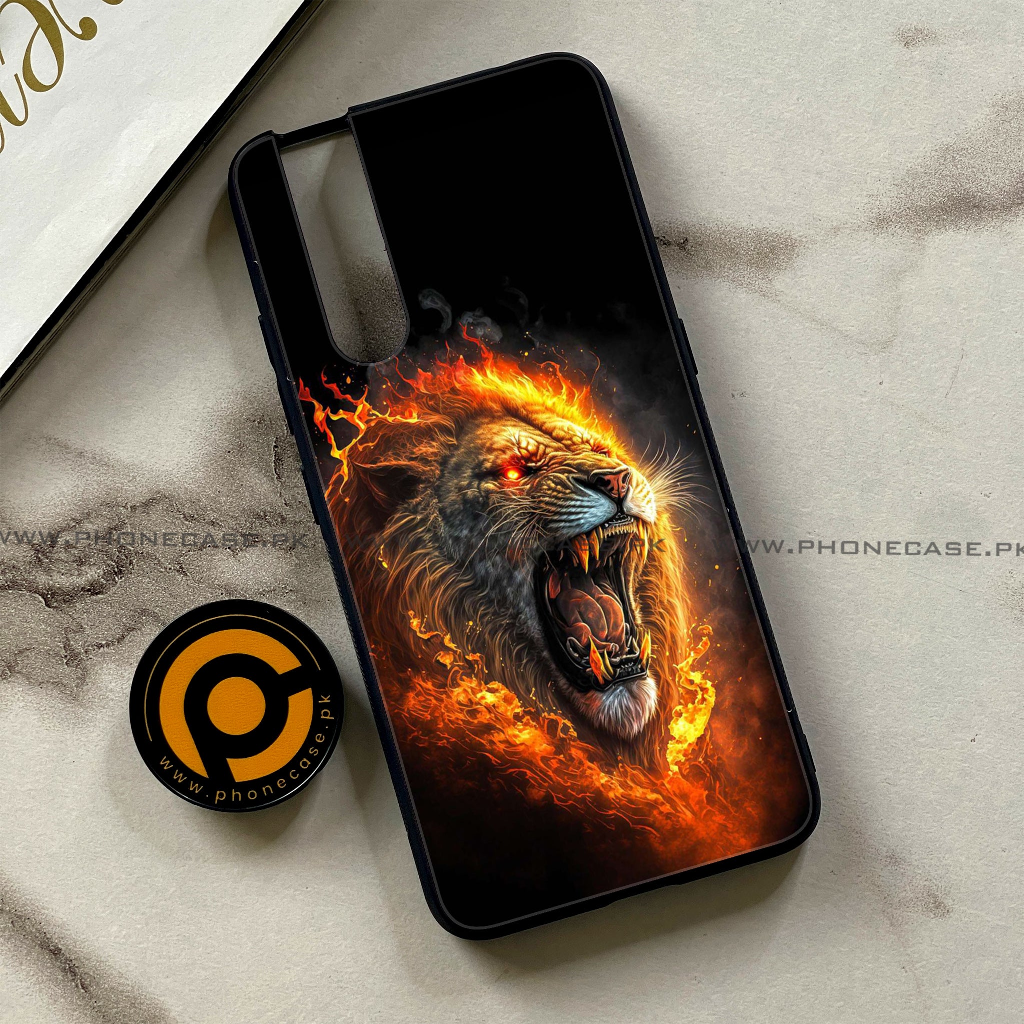 Vivo V15 Pro - Tiger 2.0 Series - Premium Printed Glass soft Bumper shock Proof Case