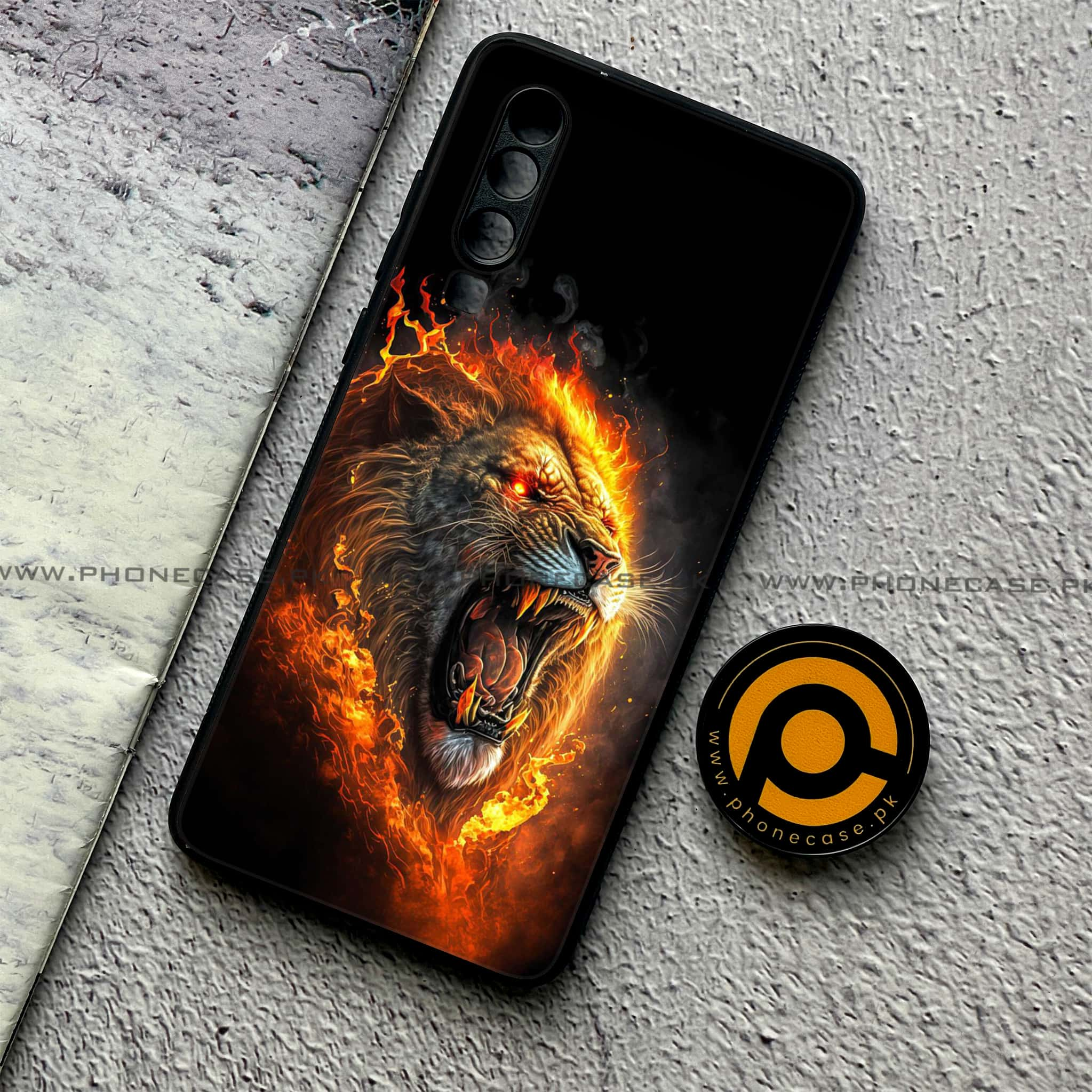 Huawei P30 - Tiger 2.0 Series - Premium Printed Glass soft Bumper shock Proof Case