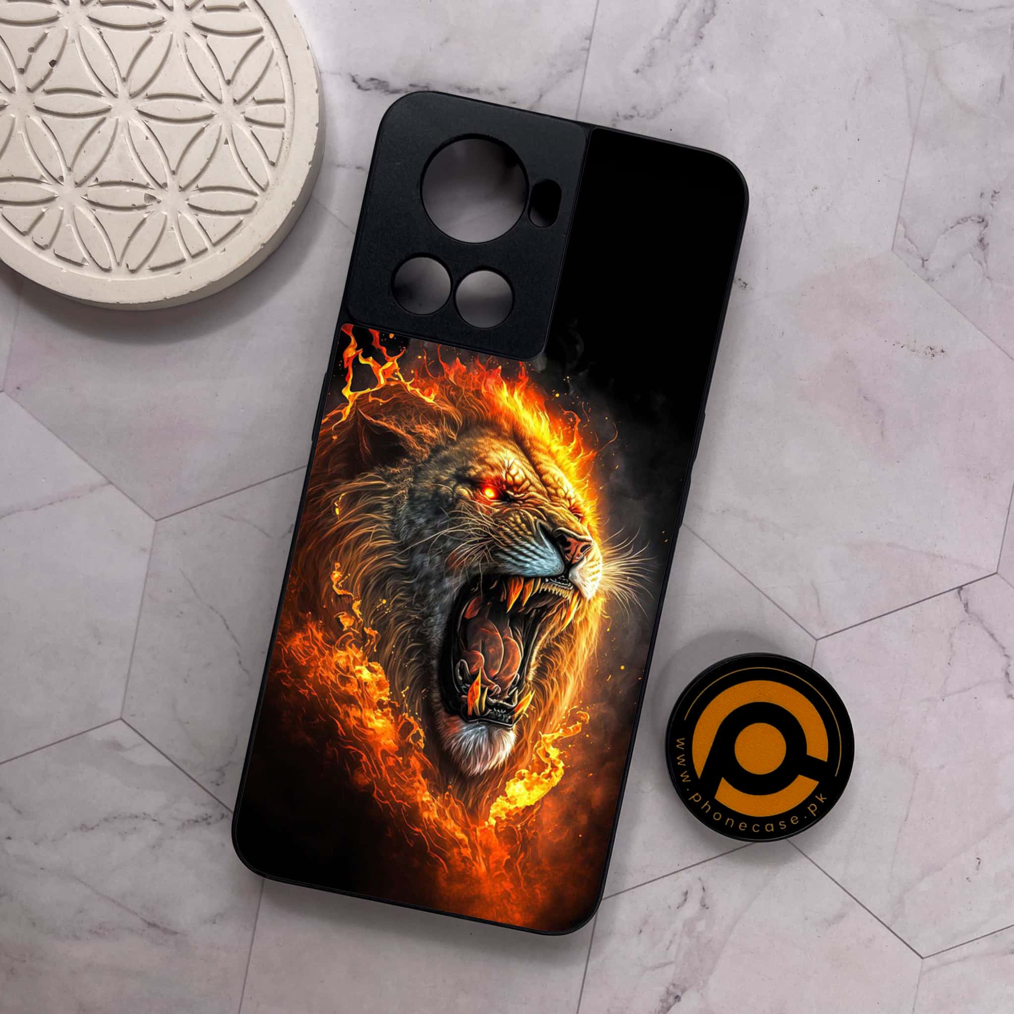 OnePlus 10R -  Tiger 2.0 Series - Premium Metal Printed soft Bumper shock Proof Case
