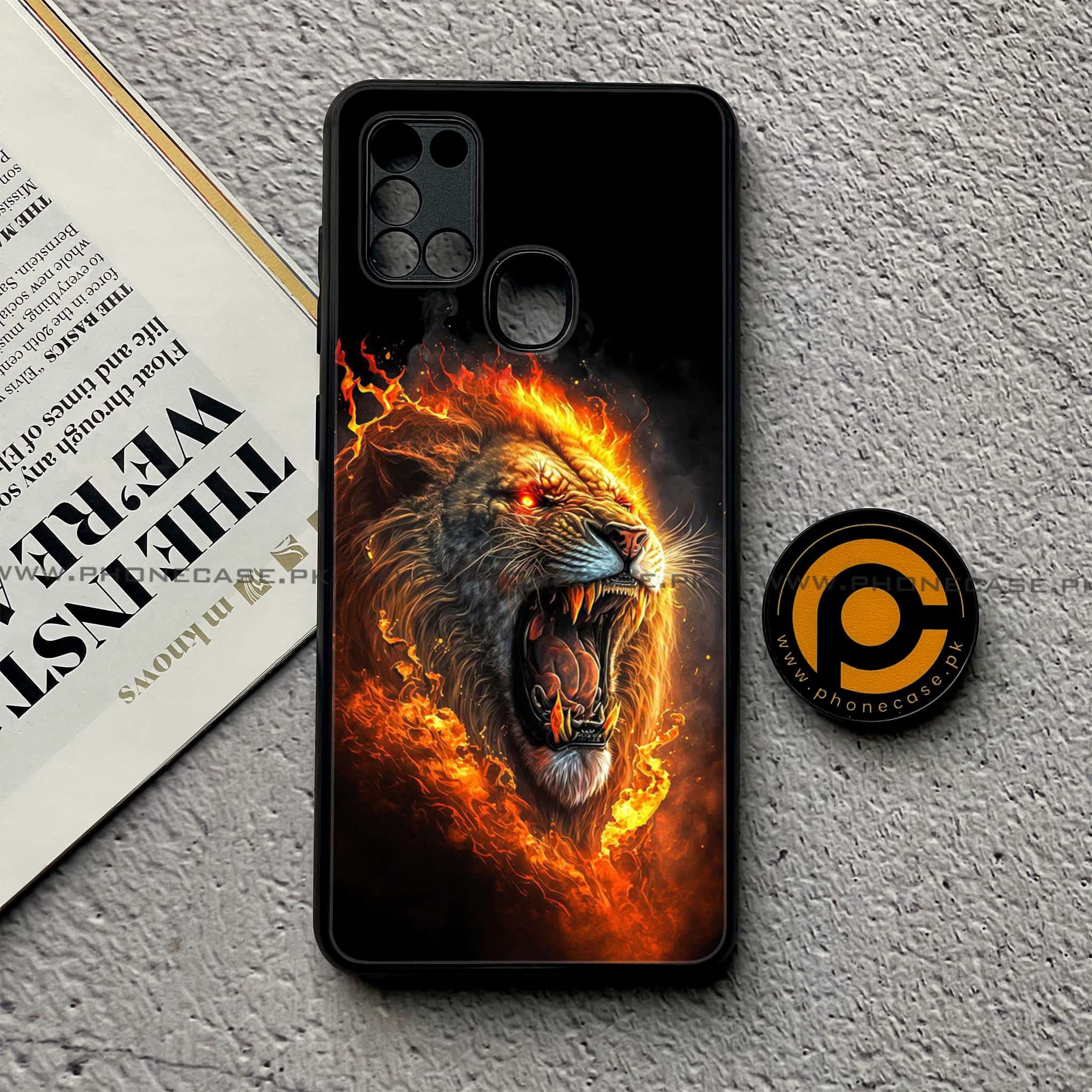 Samsung Galaxy A21s - Tiger 2.0 Series - Premium Printed Glass soft Bumper shock Proof Case
