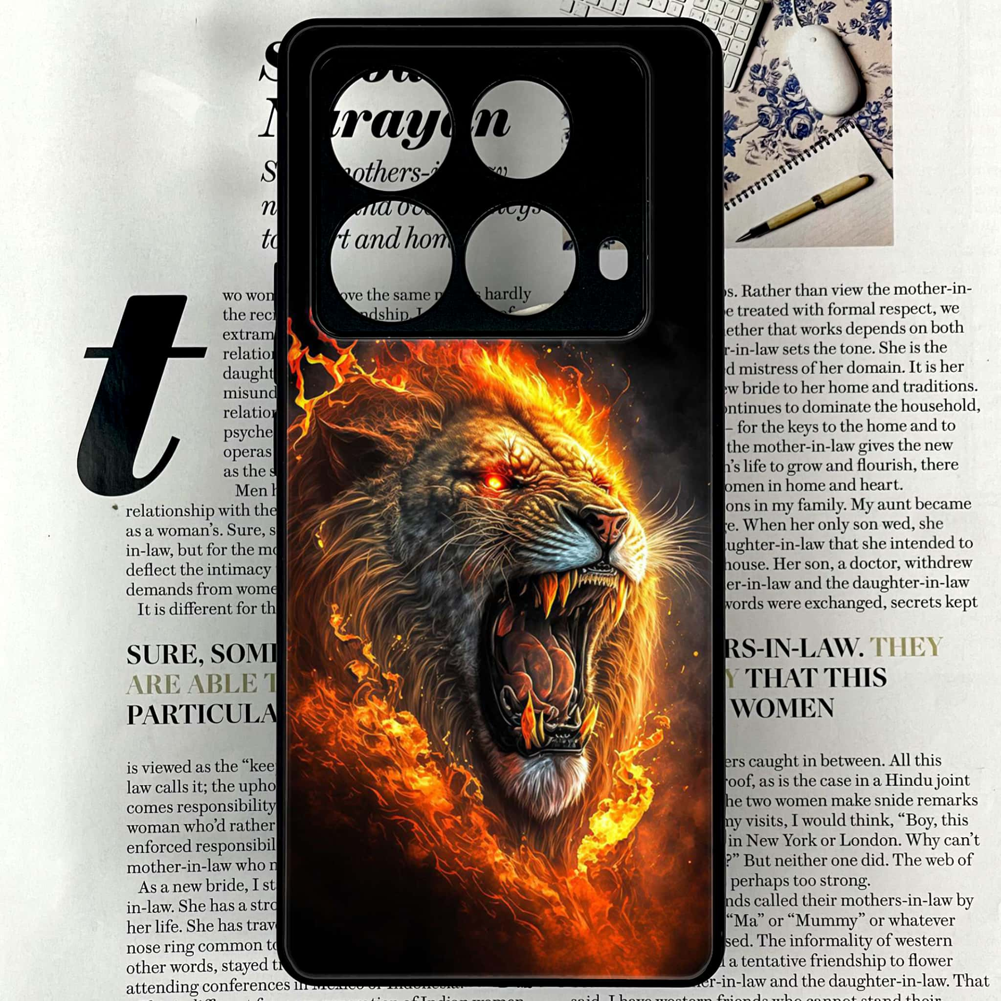 Infinix Note 40 4G - Tiger 2.0 Series - Premium Printed Glass soft Bumper shock Proof Case