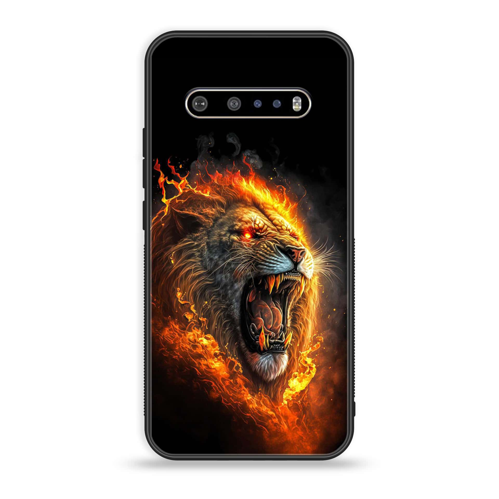 LG V60 Tiger 2.0 Series Premium Printed Glass soft Bumper shock Proof Case