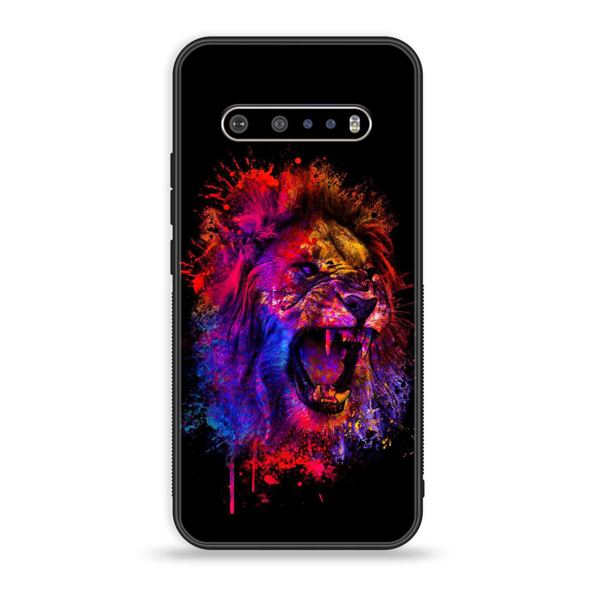 LG V60 Tiger 2.0 Series Premium Printed Glass soft Bumper shock Proof Case