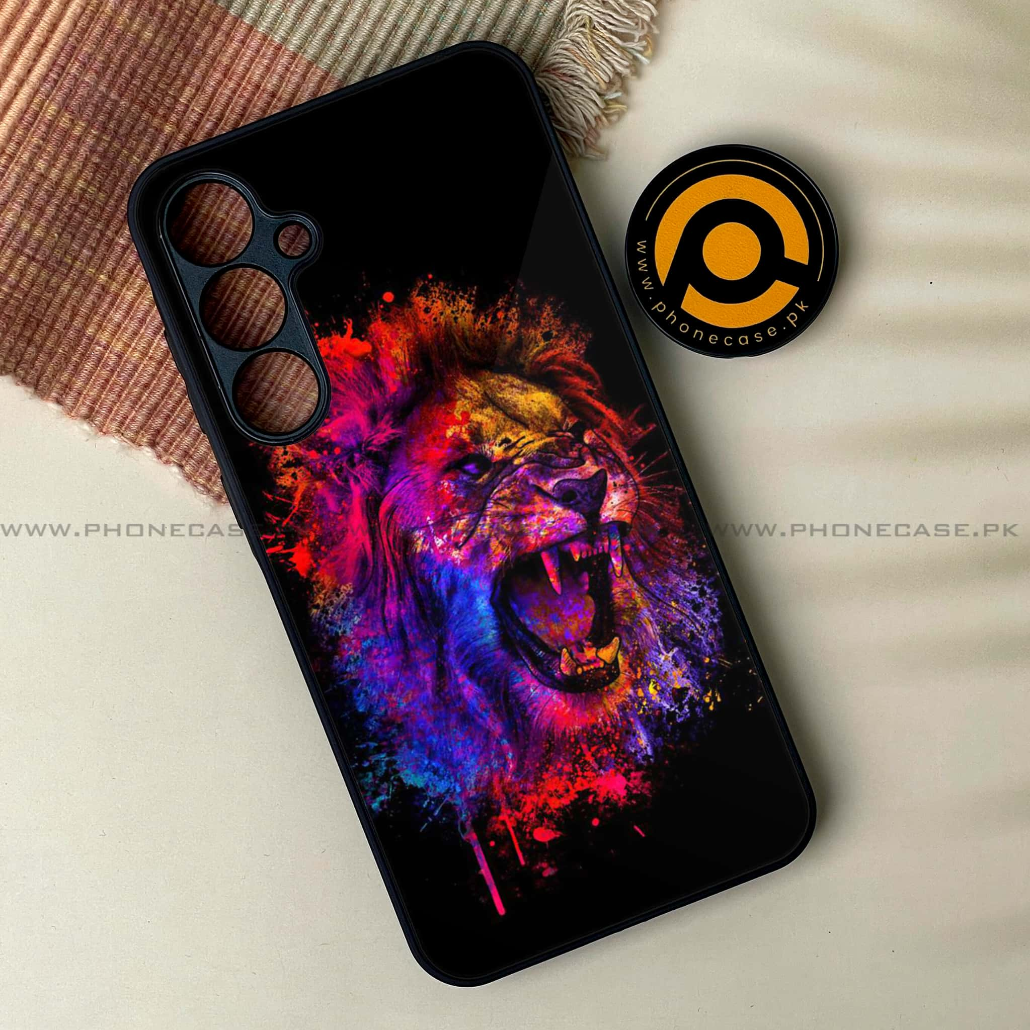 Samsung Galaxy A34 - Tiger 2.0 Series - Premium Printed Glass soft Bumper shock Proof Case