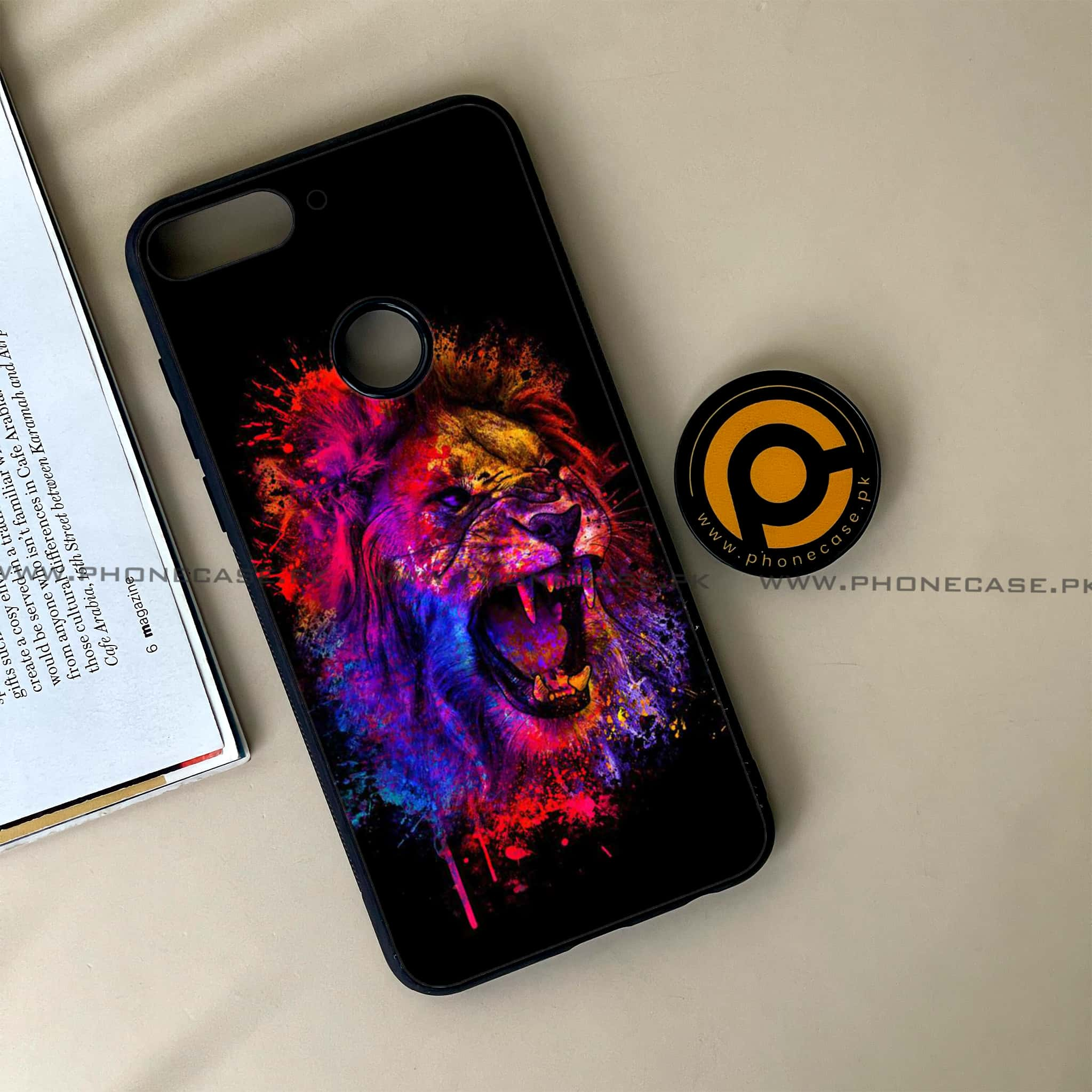 Huawei Y7 Prime (2018) - Tiger 2.0 Series - Premium Printed Glass soft Bumper shock Proof Case