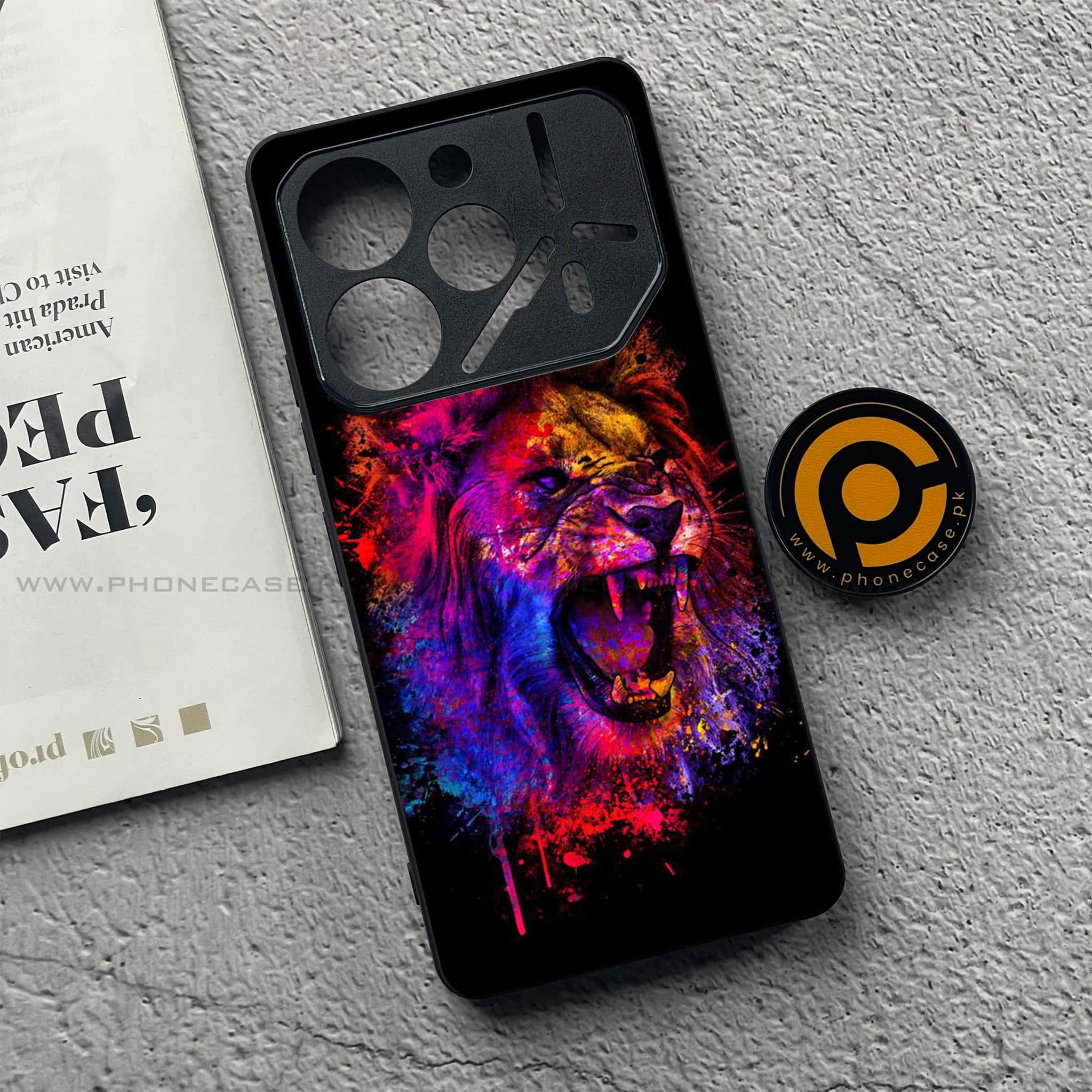 Tecno Pova 6 - Tiger 2.0 Series - Premium Printed Glass soft Bumper shock Proof Case