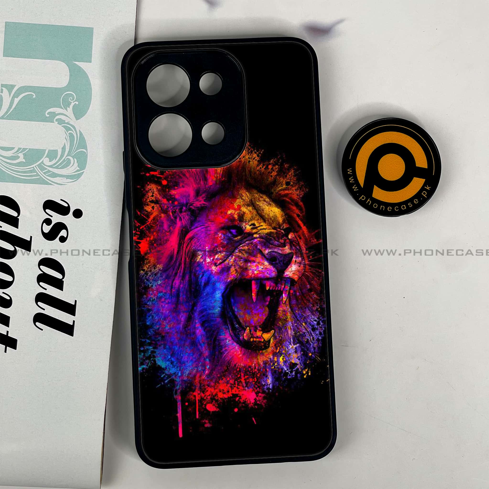 Vivo Y28 - Tiger 2.0 Series - Premium Printed Glass soft Bumper shock Proof Case