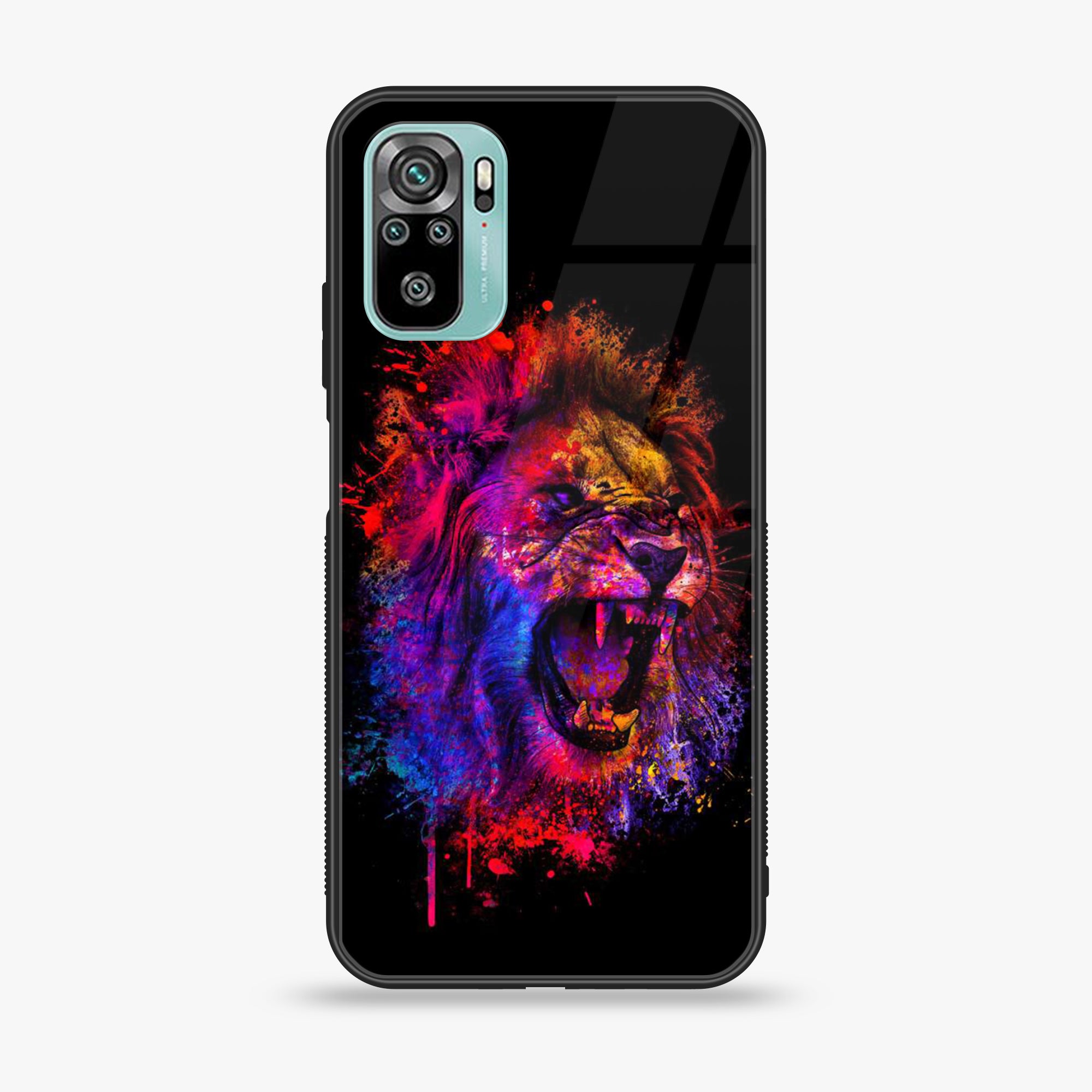 Redmi 10 - Tiger 2.0 Series - Premium Printed Glass soft Bumper shock Proof Case