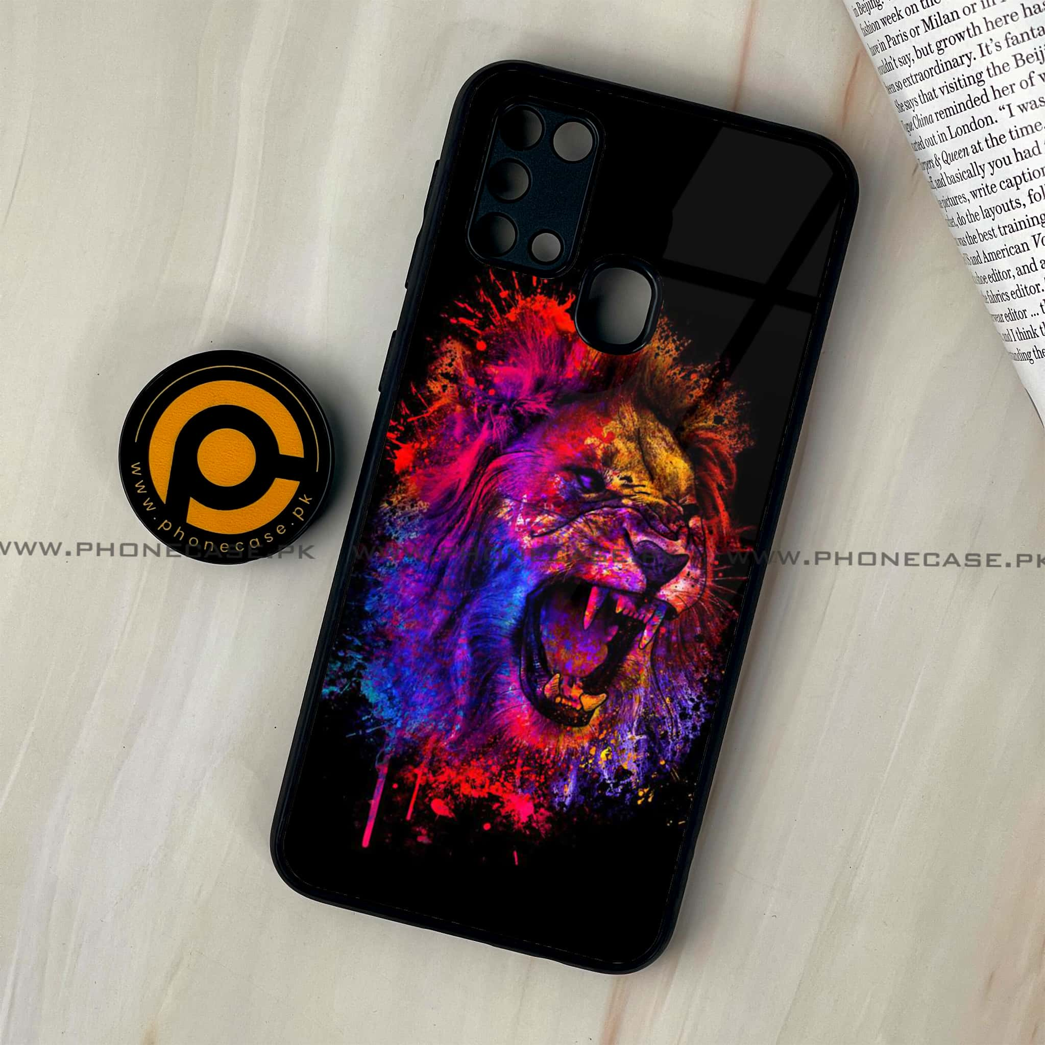 Galaxy M31 - Tiger 2.0 Series - Premium Printed Glass soft Bumper shock Proof Case