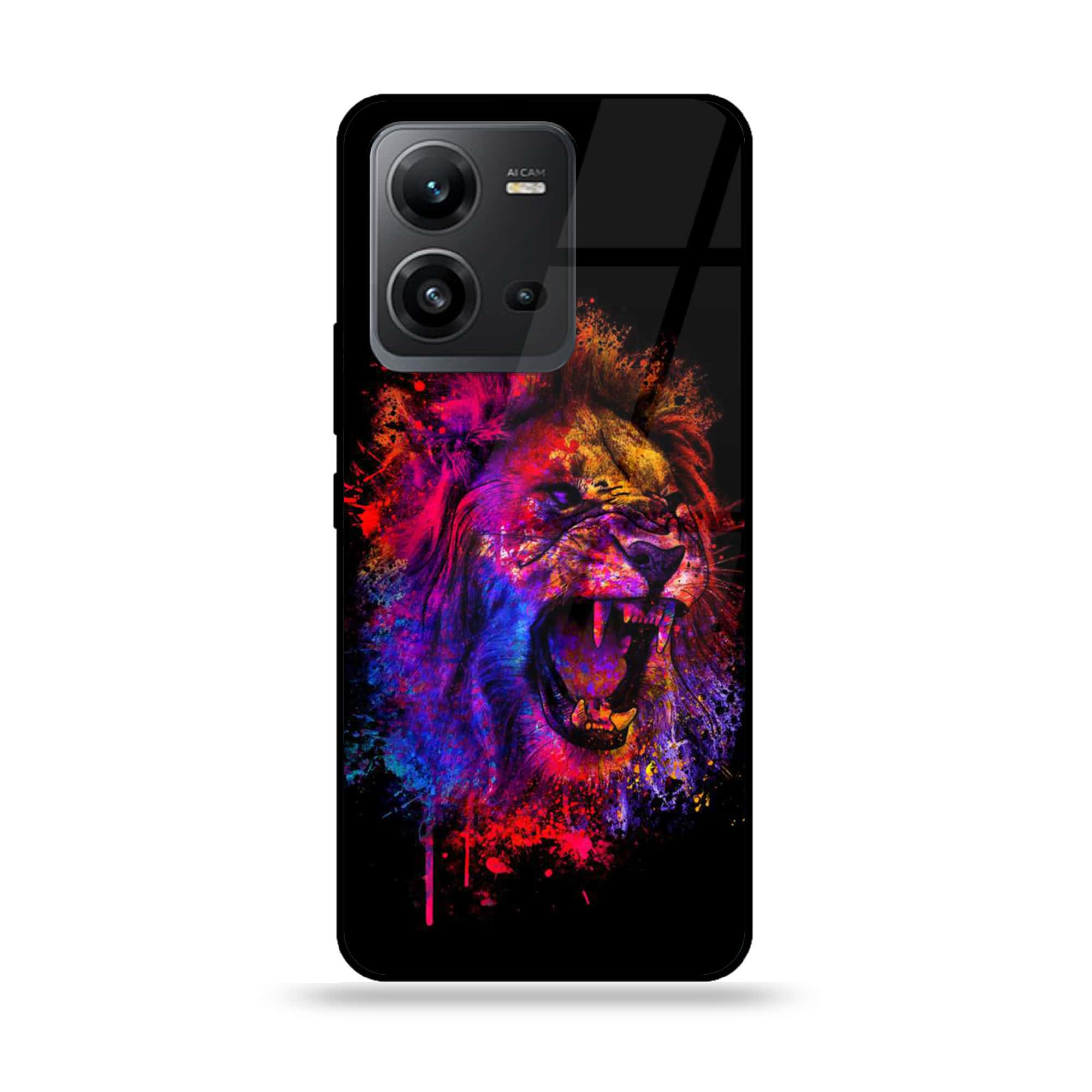 Vivo V25e - Tiger 2.0 Series - Premium Printed Glass soft Bumper shock Proof Case