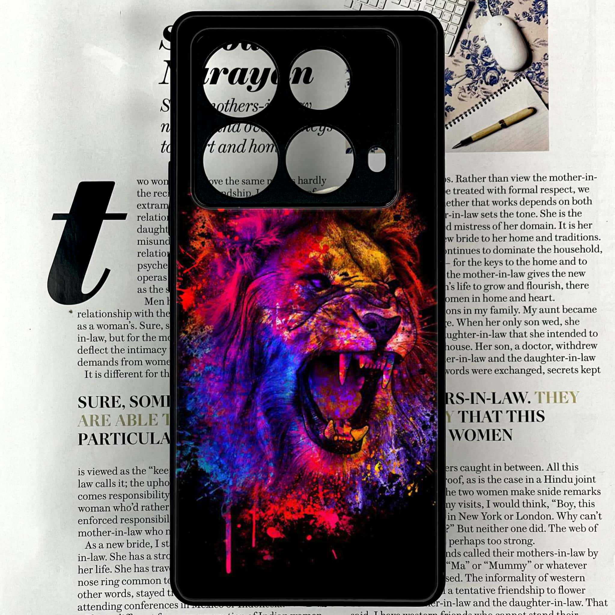 Infinix Note 40 4G - Tiger 2.0 Series - Premium Printed Glass soft Bumper shock Proof Case