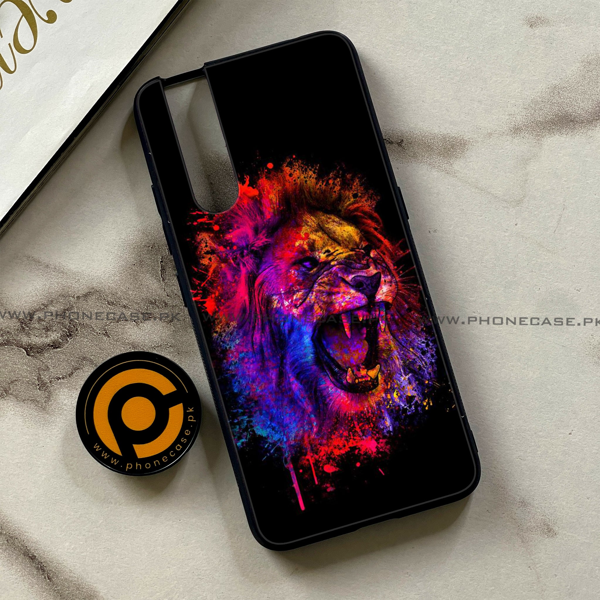 Vivo V15 Pro - Tiger 2.0 Series - Premium Printed Glass soft Bumper shock Proof Case