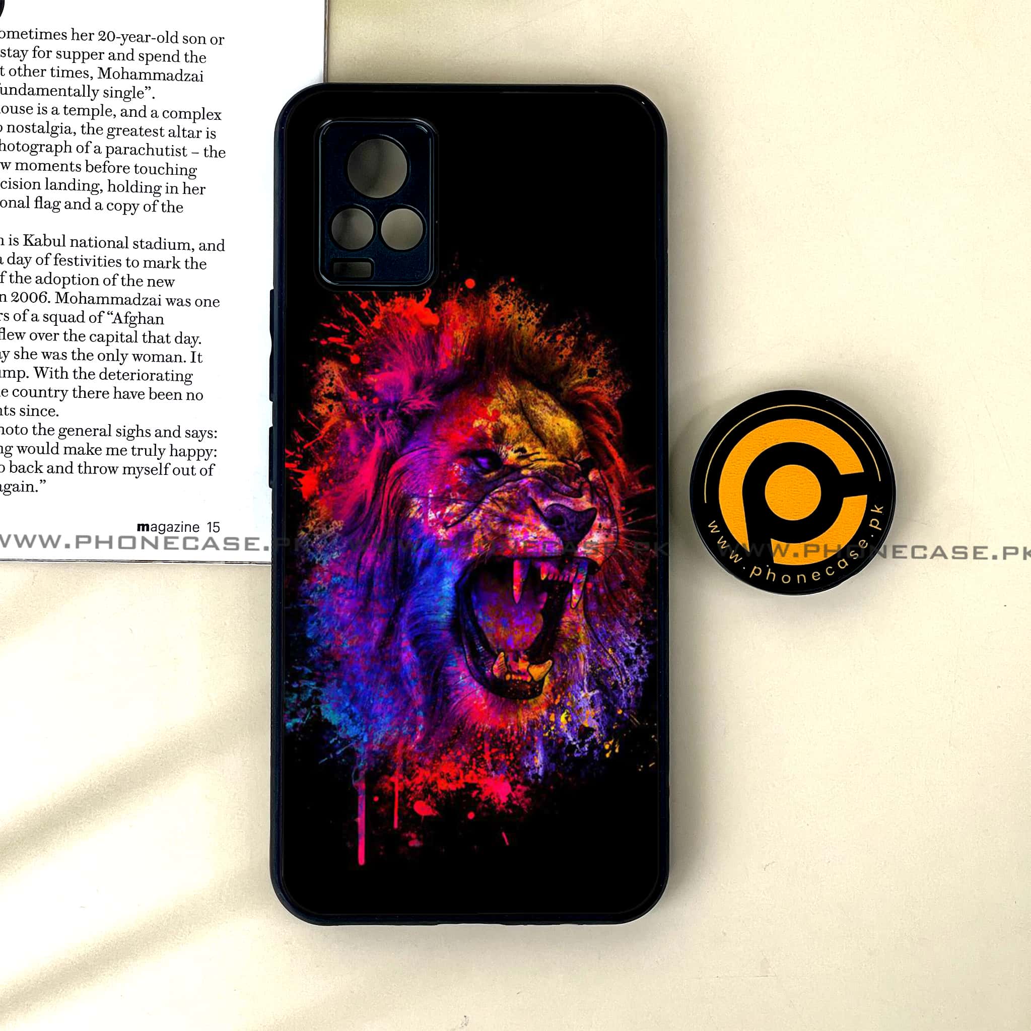 Vivo V20 - Tiger 2.0 Series - Premium Printed Glass soft Bumper shock Proof Case